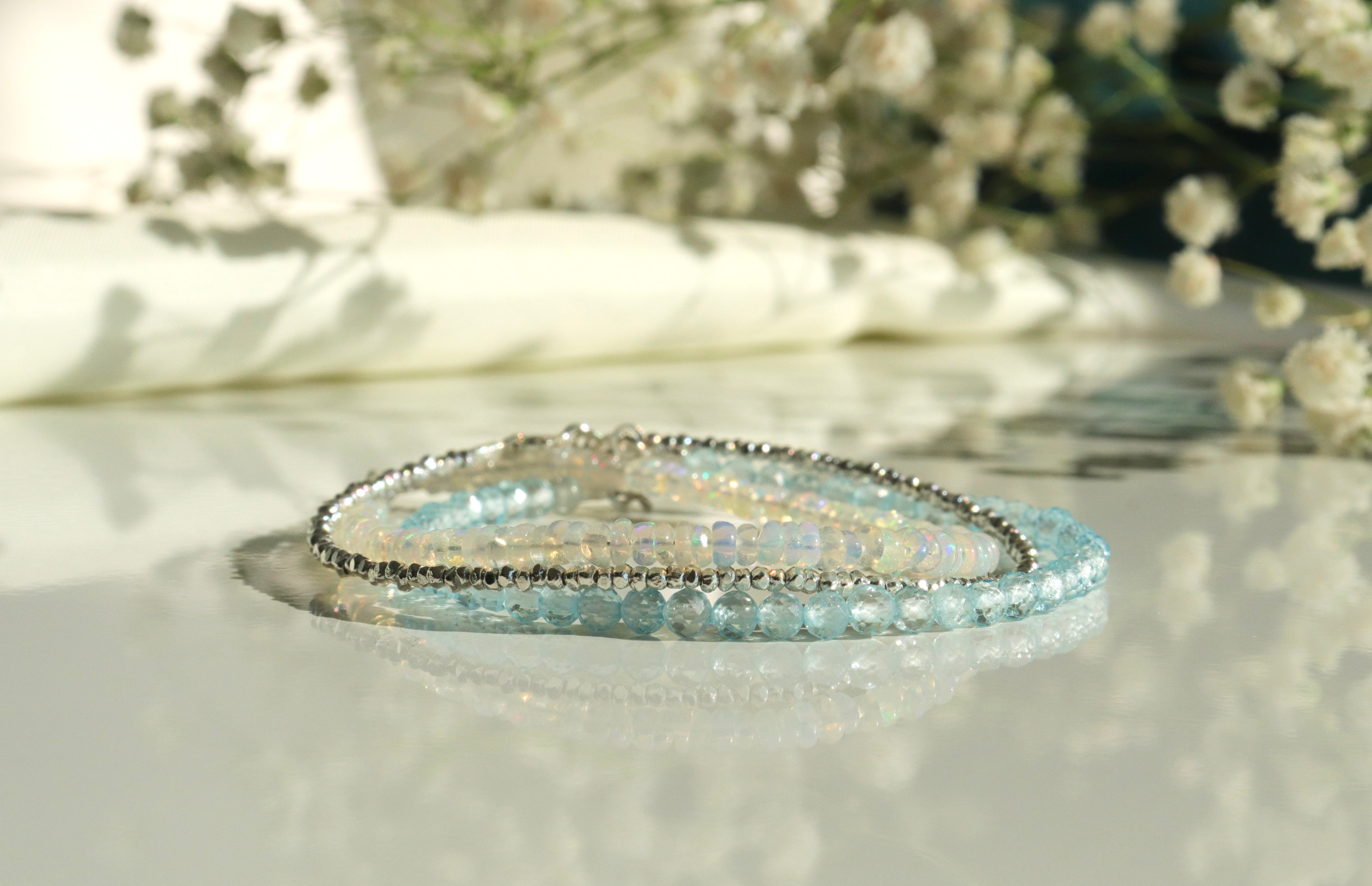 Elegant sterling silver beaded bracelet