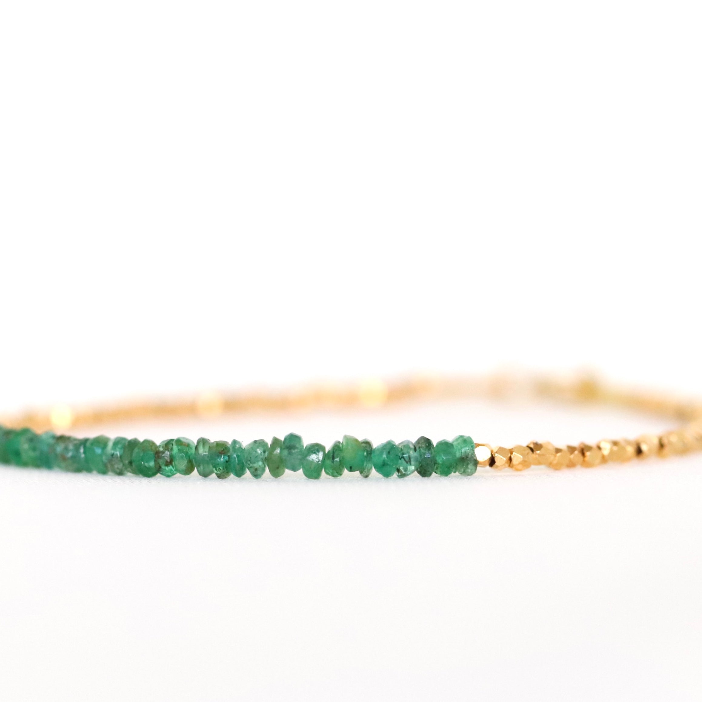 Elegant Zambian Emerald bracelet, handcrafted