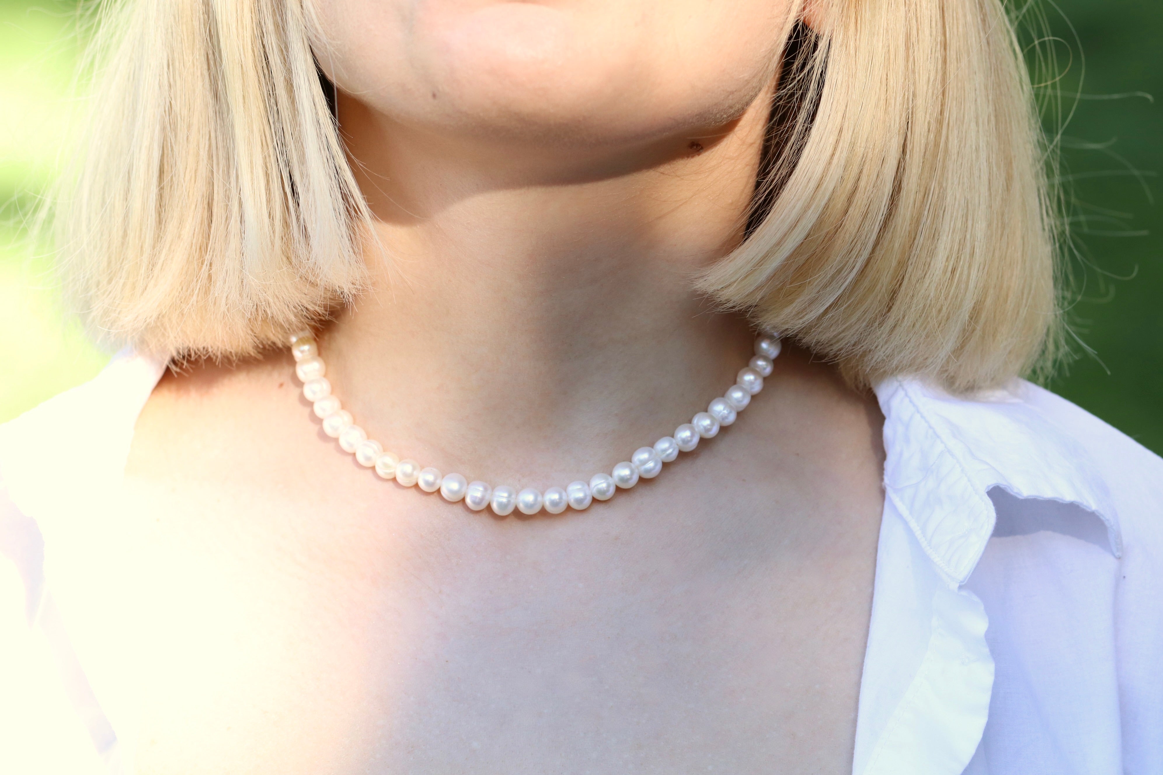 Freshwater Pearl necklace 8mm with silver clasp