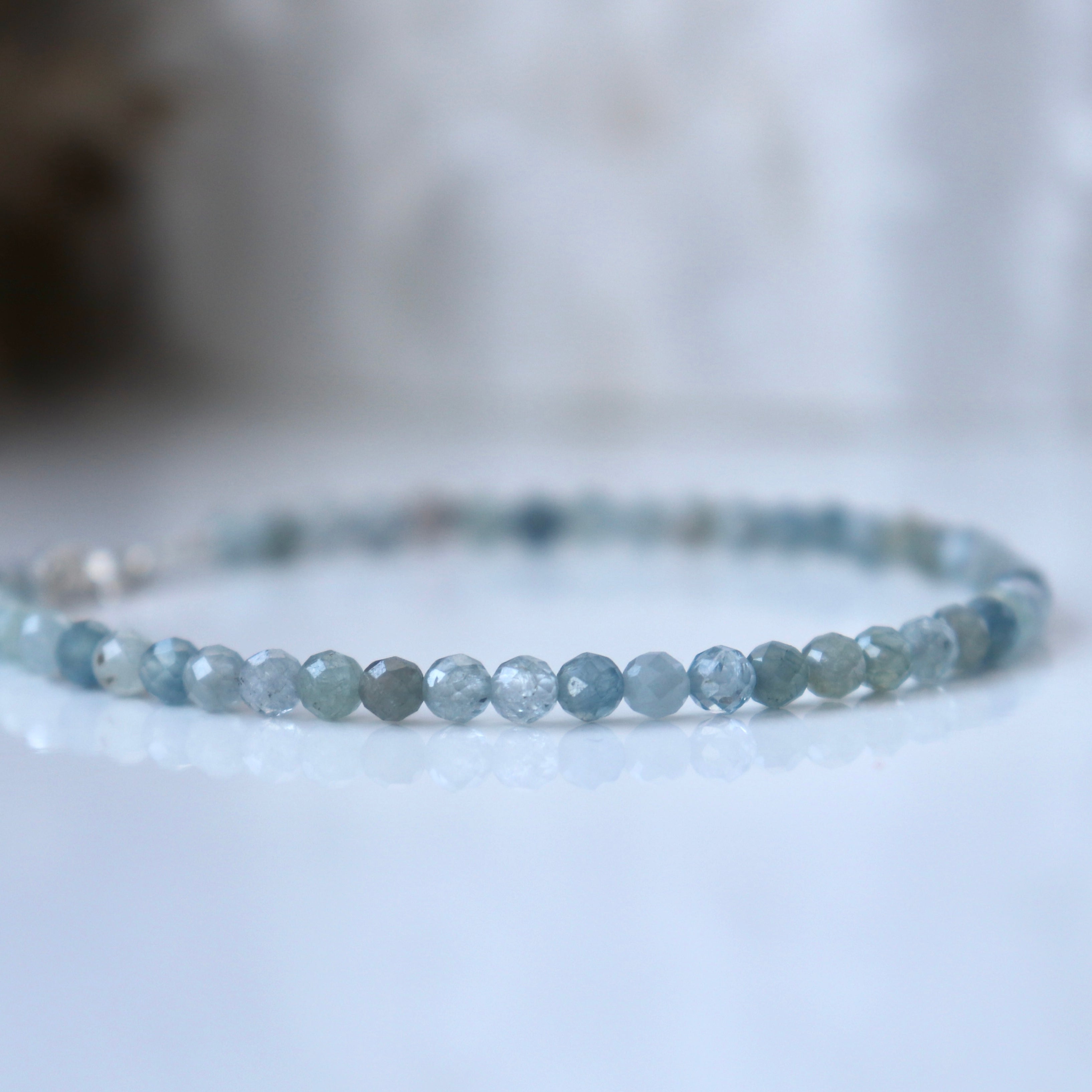 Genuine Montana Sapphire bracelet with silver