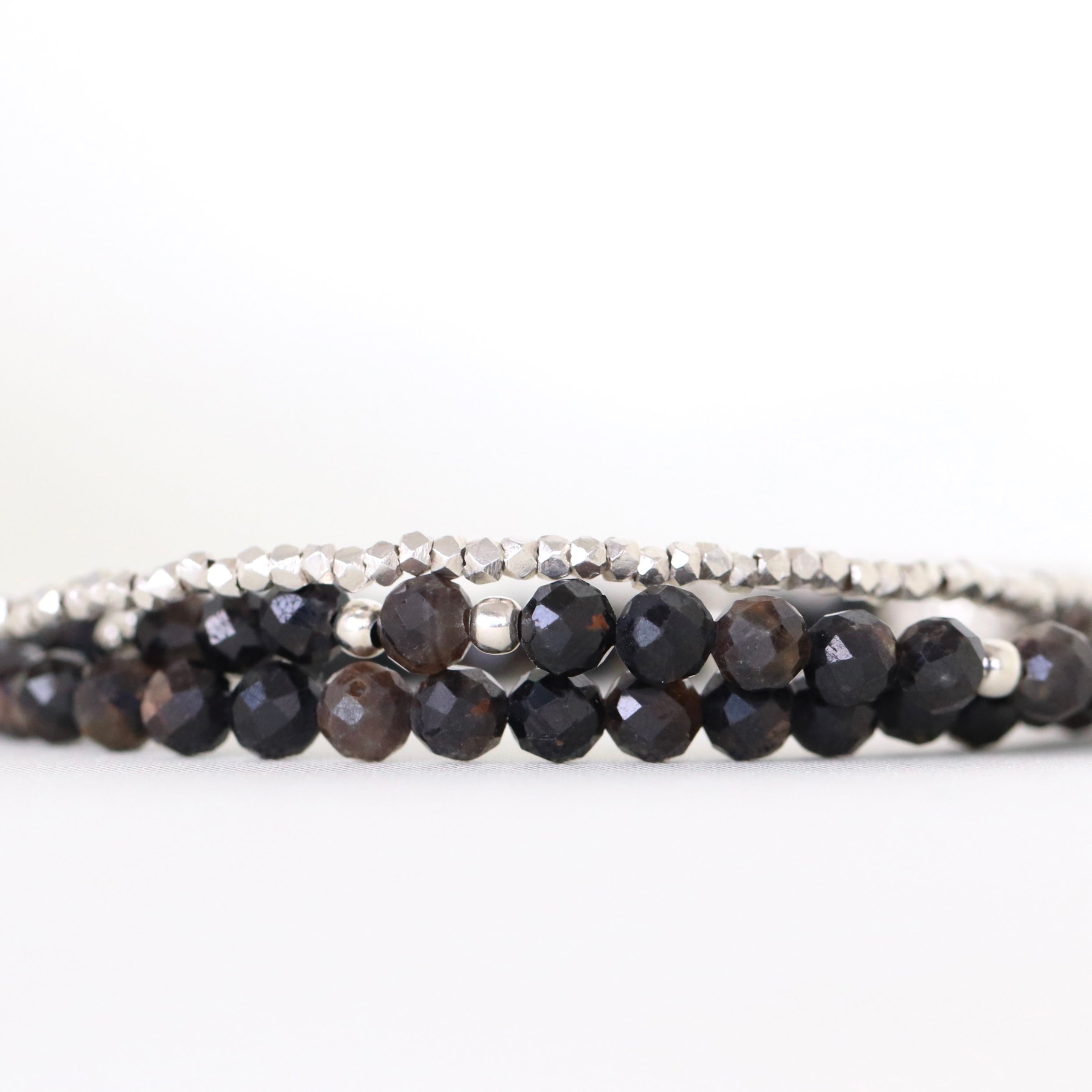 Handmade Black Star Sapphire bracelet, refined and elegant