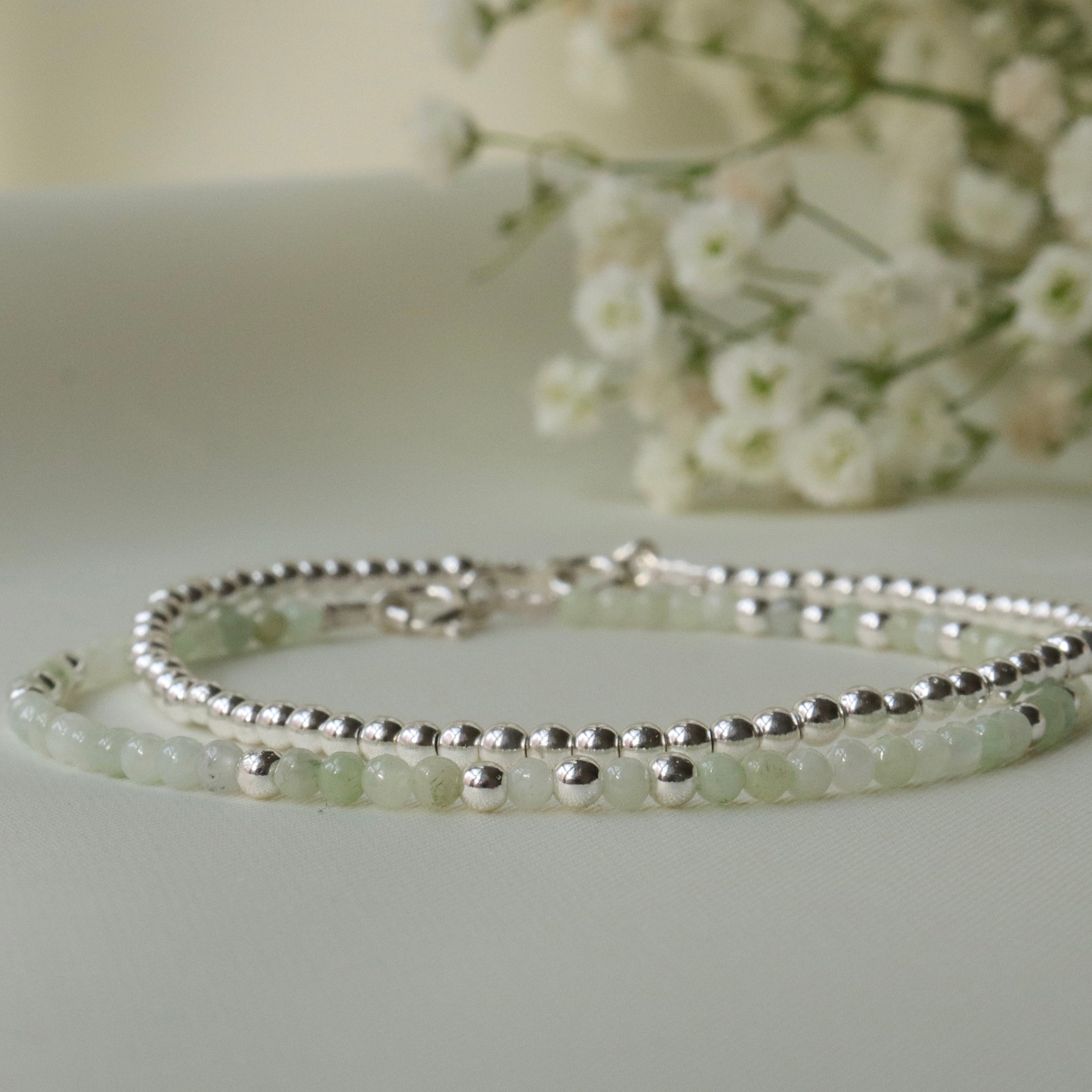 Handmade Delicate Burma Jade Bracelet by Oberia Jewelry, dainty minimalist jewelry with timeless design