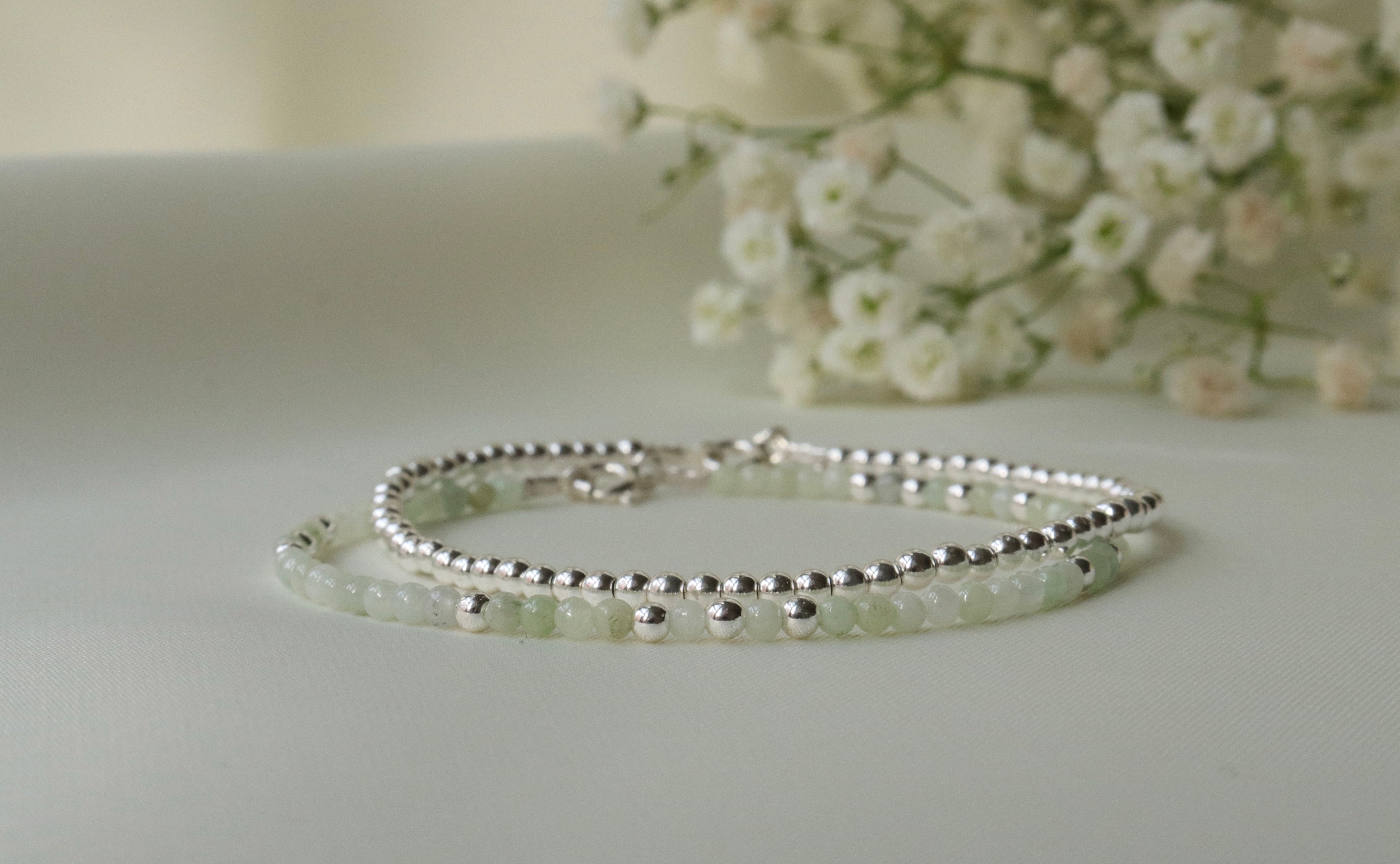 Handmade Delicate Burma Jade Bracelet by Oberia Jewelry, dainty minimalist jewelry with timeless design