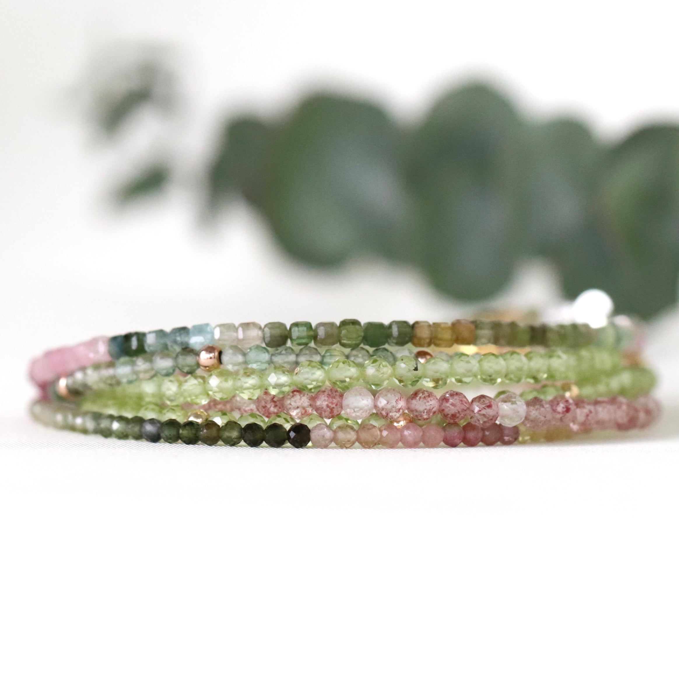 Handmade delicate Green Amethyst bracelet, refined design