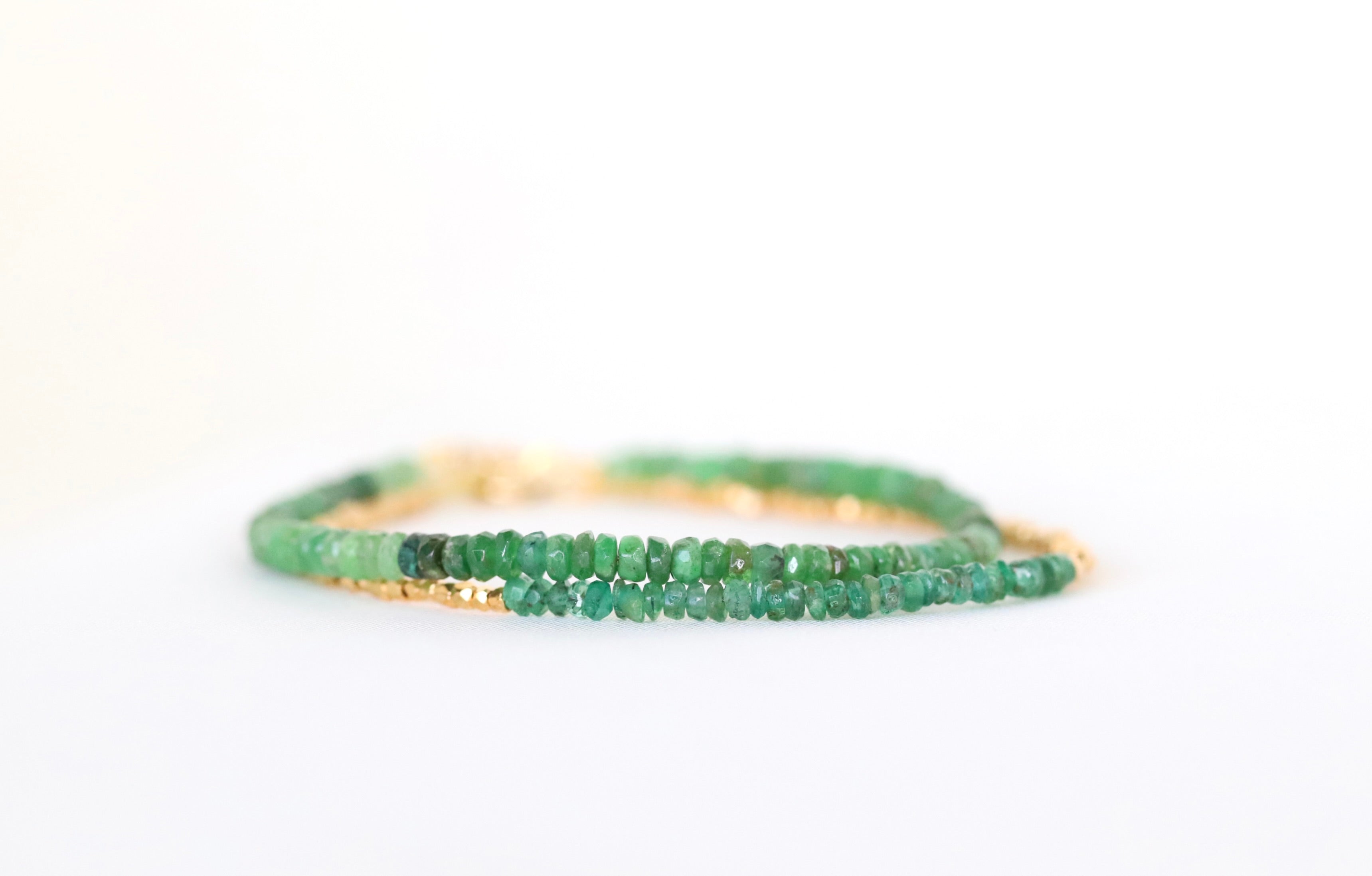 Handmade Green Tsavorite bracelet, dainty minimalist jewelry by Oberia Jewelry
