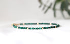 Handmade malachite bracelet with 14k gold filled beads, a timeless minimalist design by Oberia Jewelry