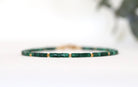 Handmade Malachite bracelet with 24k gold vermeil beads from Thailand, elegant design by Oberia Jewelry