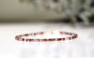 Handmade natural brown Zircon bracelet, dainty minimalist jewelry by Oberia Jewelry