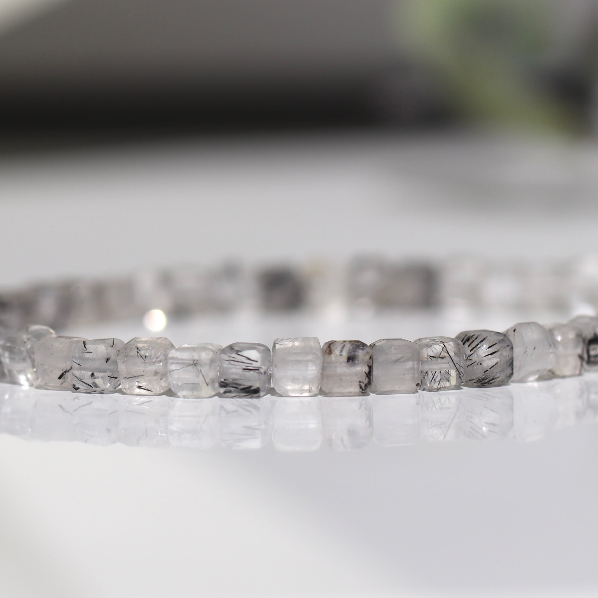 Handmade Rutilated Quartz bracelet, minimalist jewelry