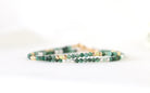 Handmade Tiny Emerald bracelet with Lemon Yellow Jade and 14k gold filled beads by Oberia Jewelry