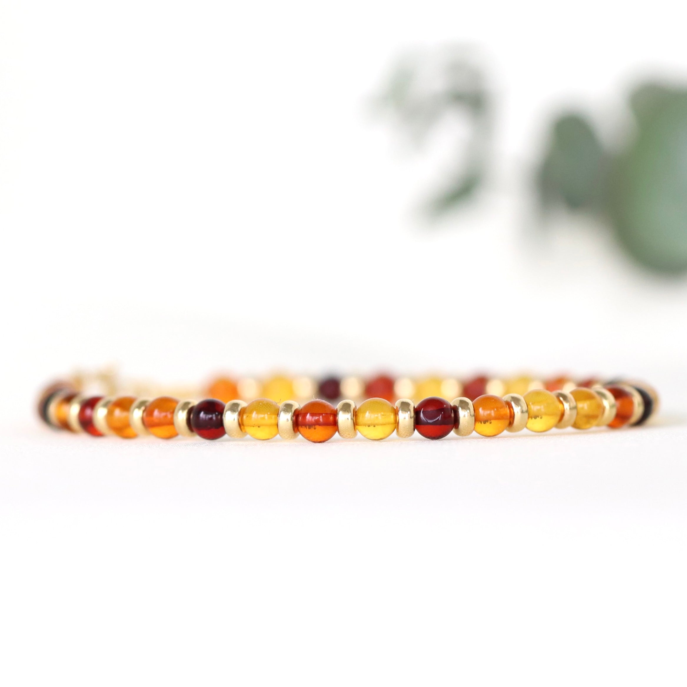 Minimalist Baltic Amber adjustable bracelet
