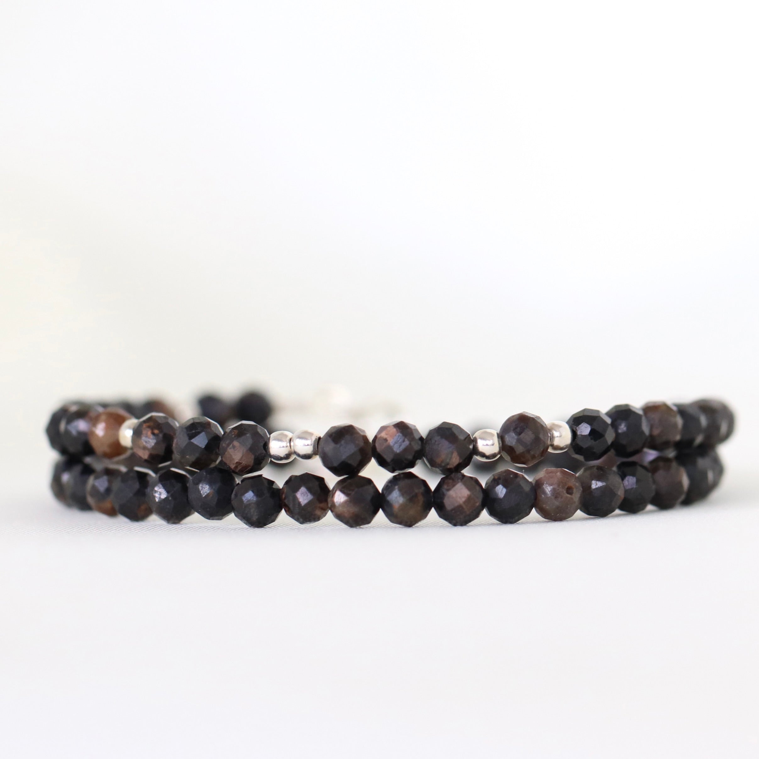 Minimalist Black Star Sapphire bracelet by Oberia Jewelry