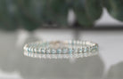 Minimalist Blue Topaz bracelet featuring silver sparkling beads, delicate and timeless