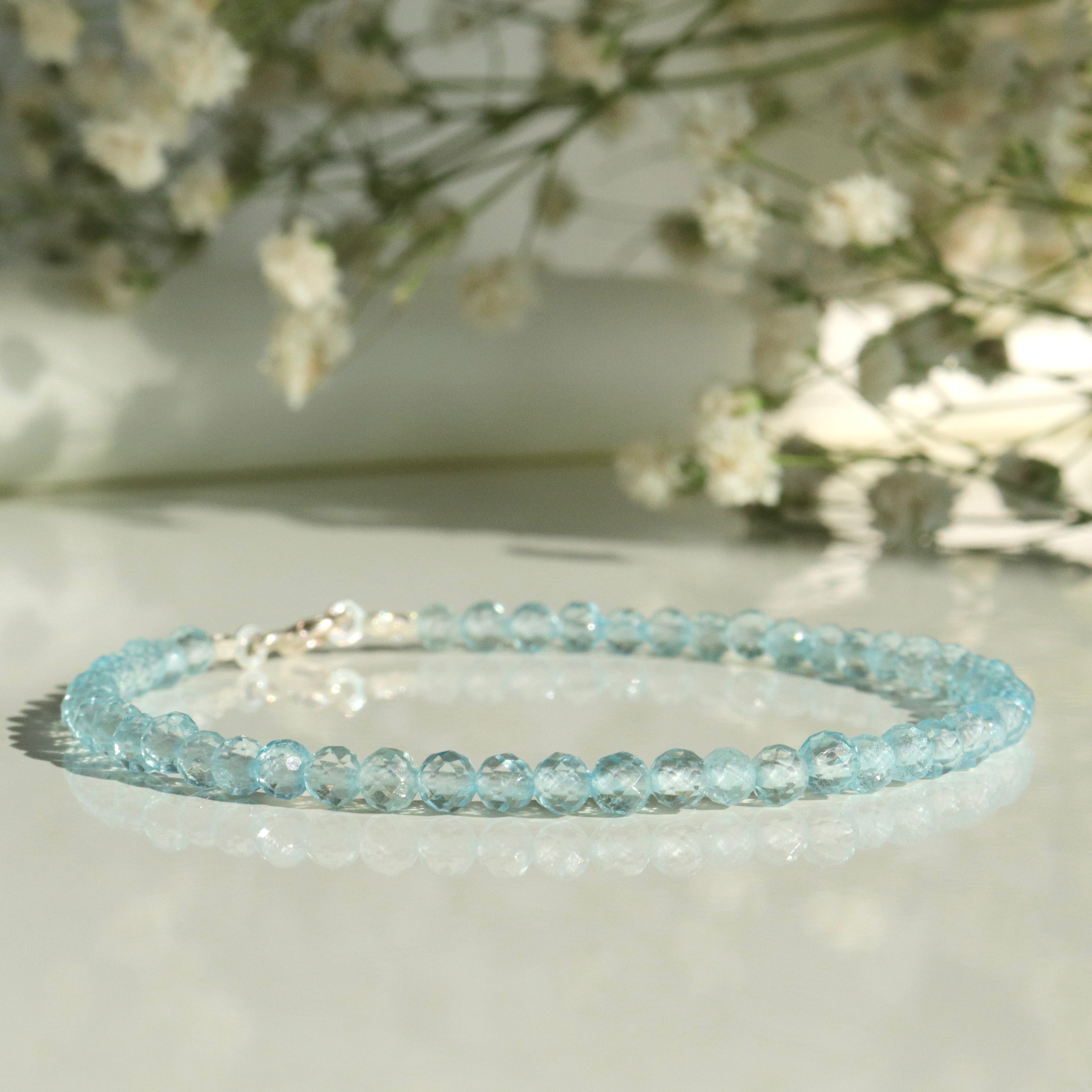 Minimalist Blue Topaz bracelet, timeless design