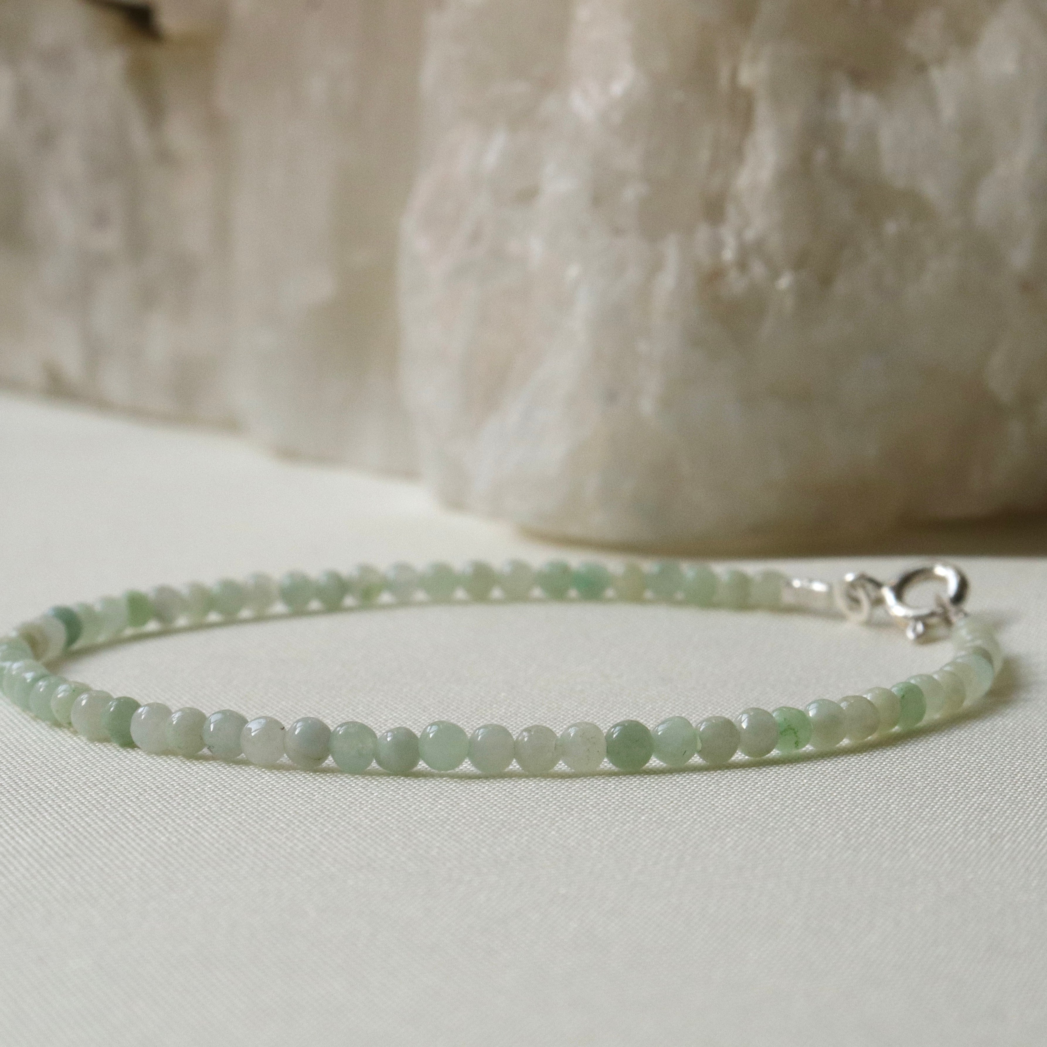 Minimalist Delicate Burma Jade Bracelet by Oberia Jewelry