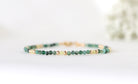Minimalist Emerald bracelet with gold filled accents