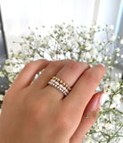 Minimalist gold filled and silver beaded ring