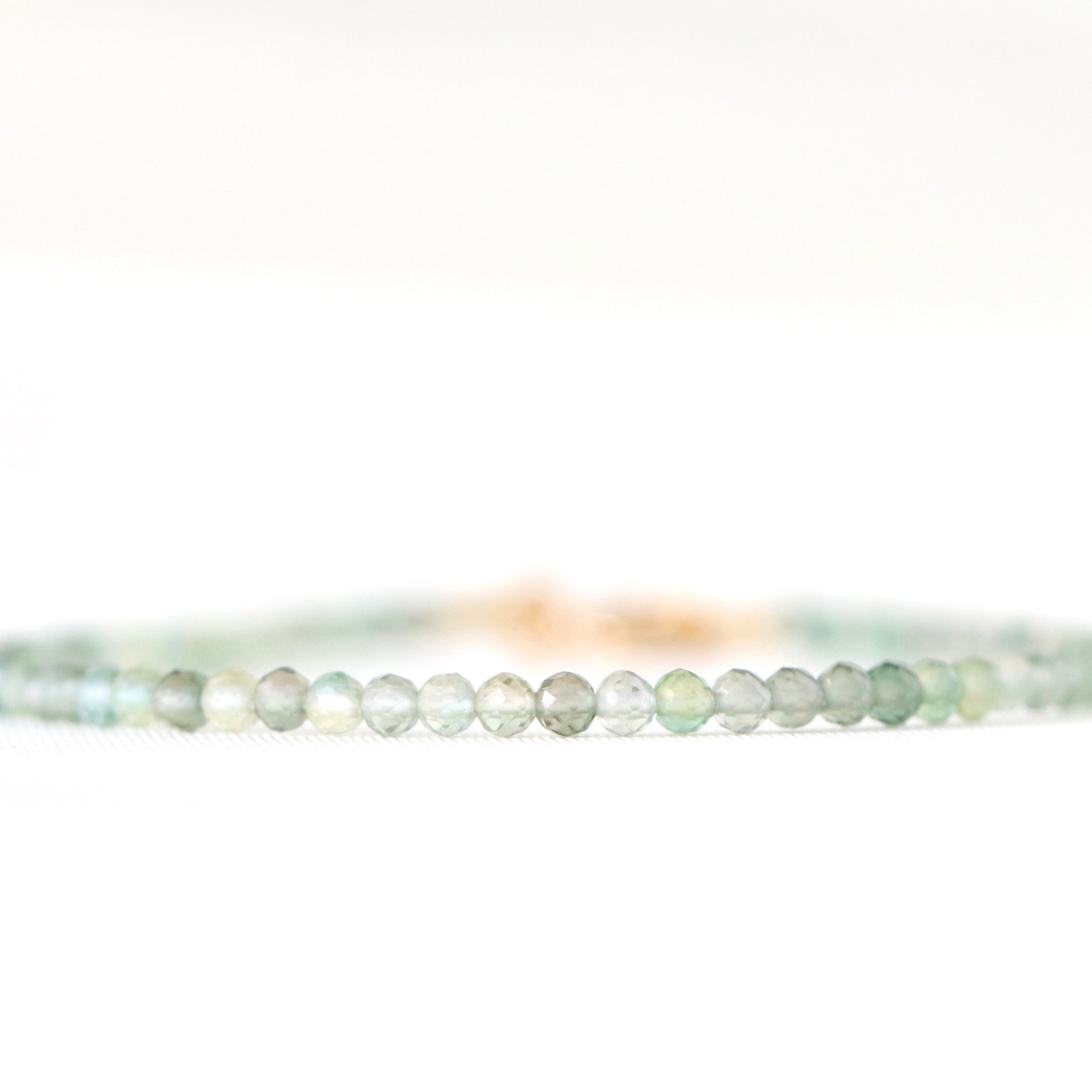 Minimalist Green Amethyst bracelet 3mm, handmade by Oberia Jewelry with elegant timeless design