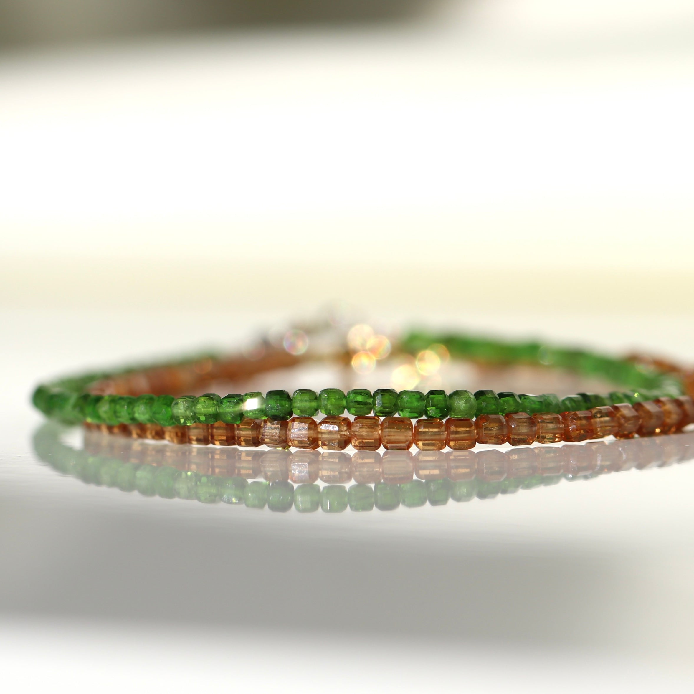 Minimalist orange Garnet bracelet, timeless design