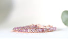 Minimalist Pink Amethyst bracelet, 14k rose gold filled details for a timeless look