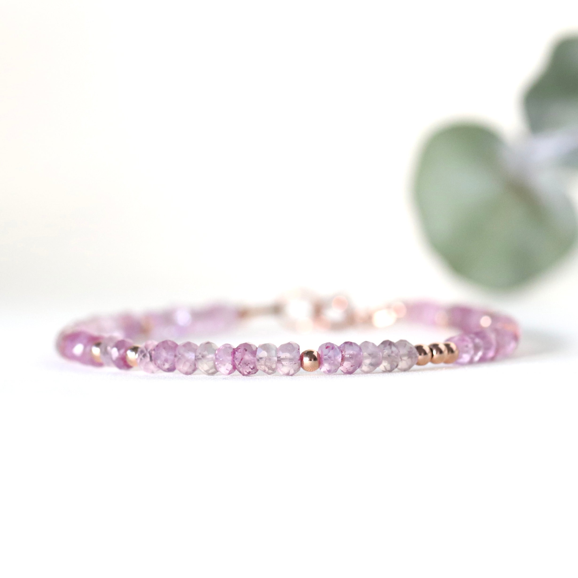 Minimalist Pink Amethyst bracelet, elegant design