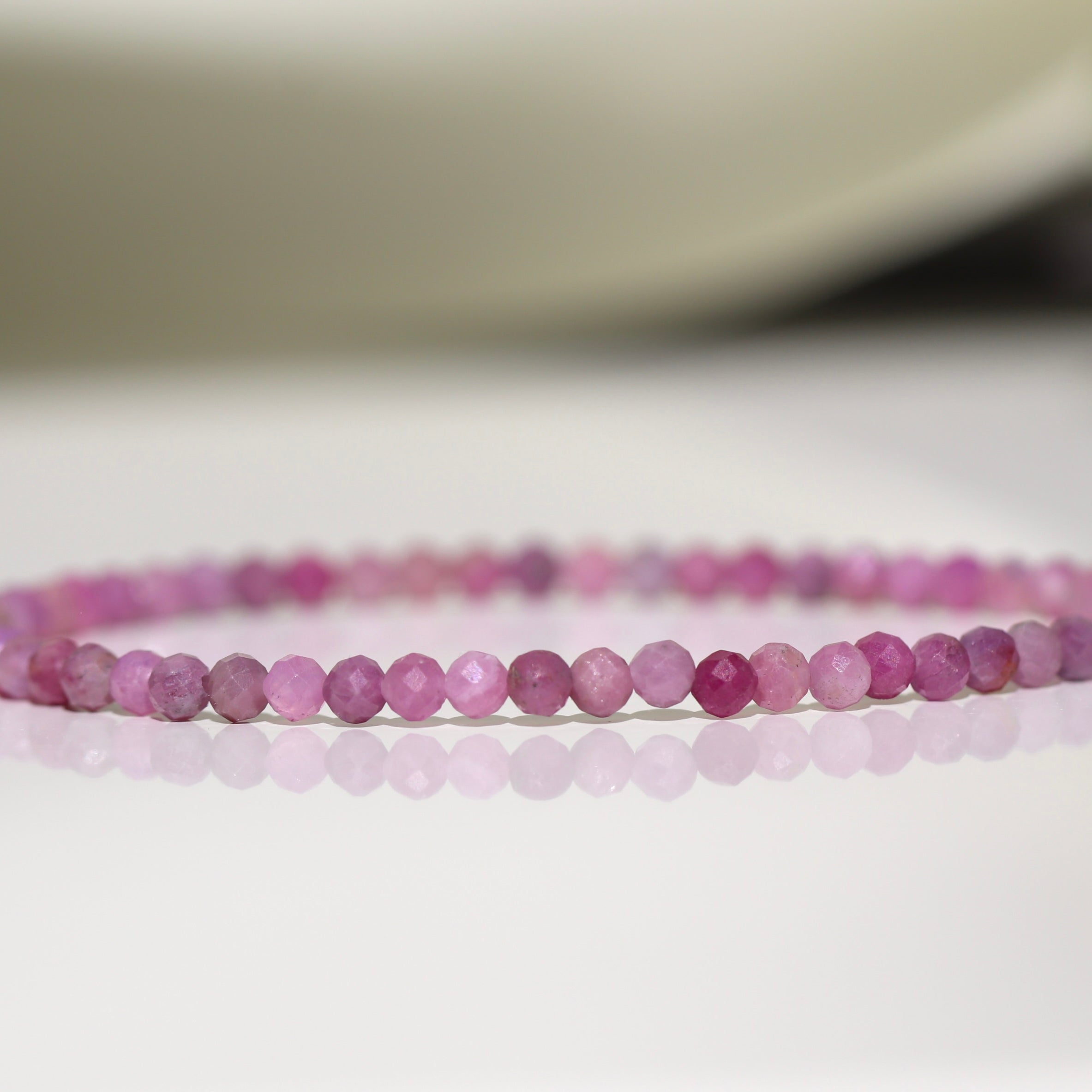 Minimalist Pink Ruby bracelet, timeless design