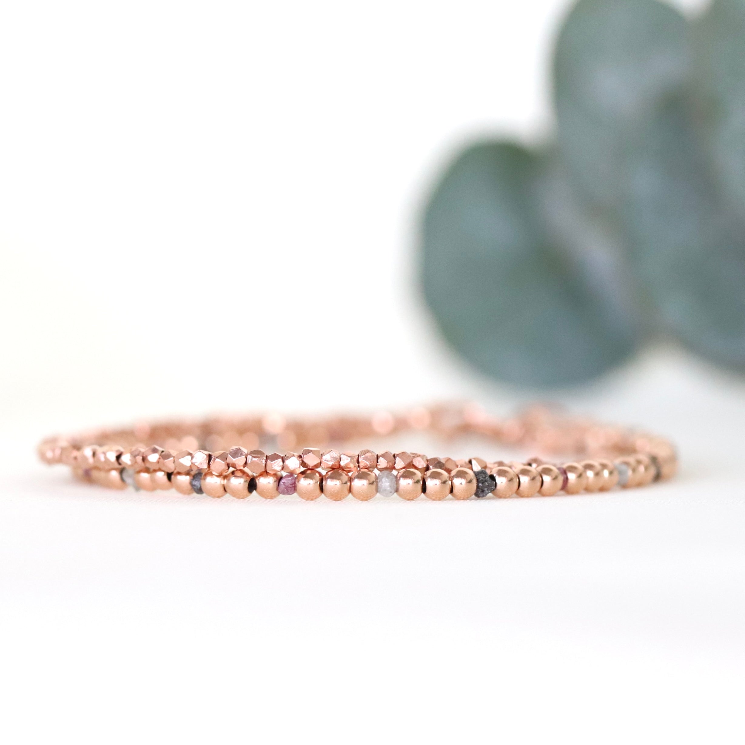Minimalist Rose Gold Vermeil bead bracelet