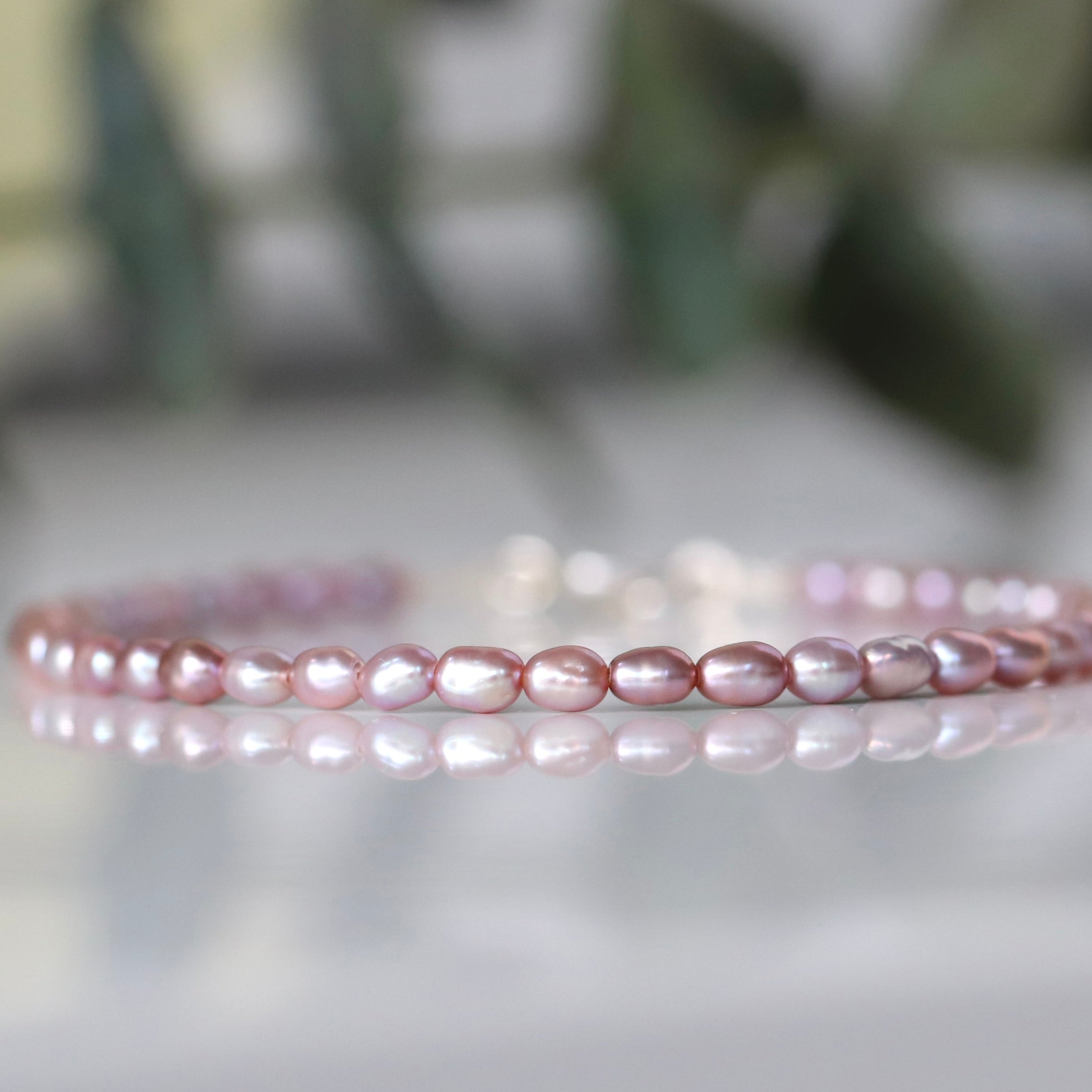 Minimalist 2-3mm Rose Pearl bracelet