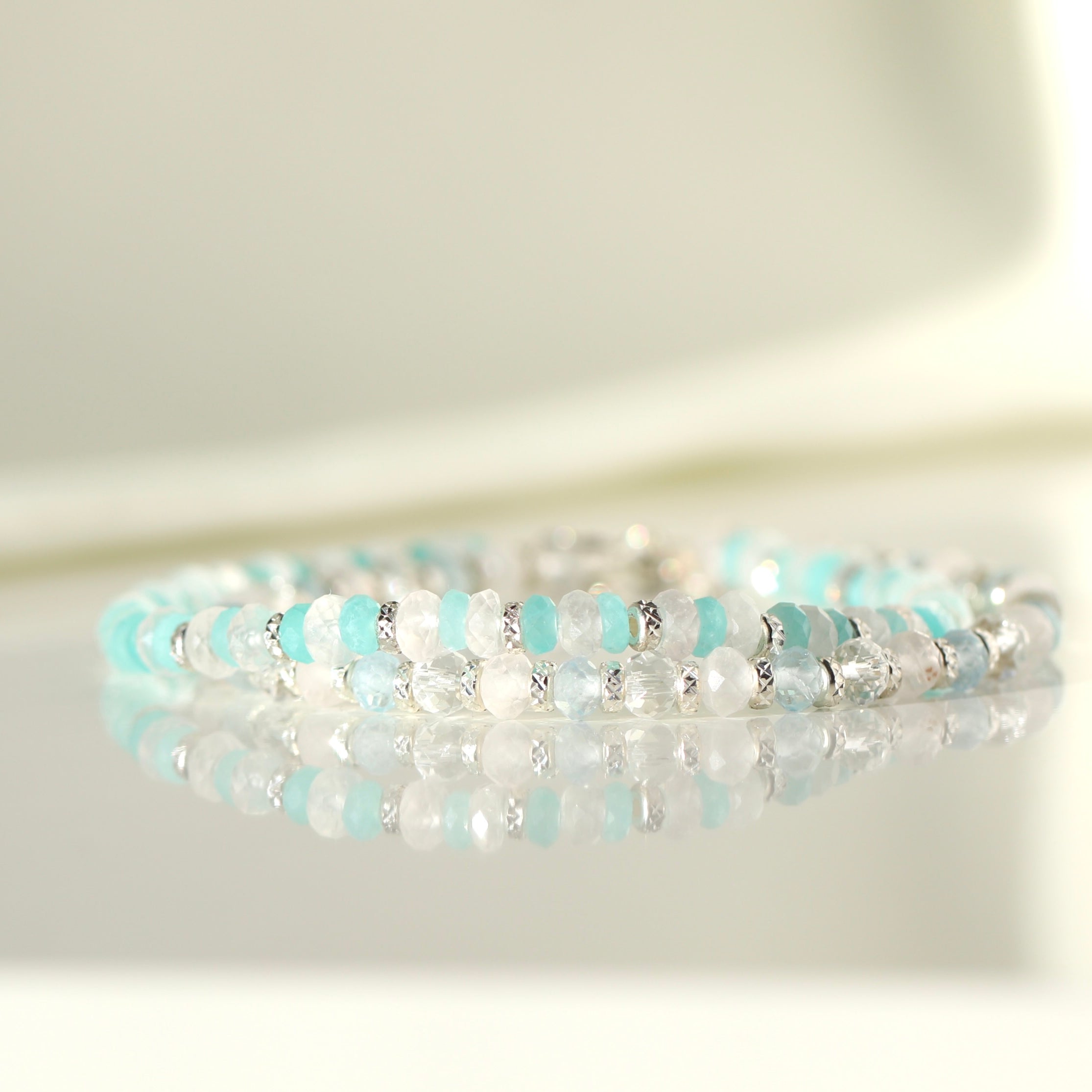 Minimalist Rose Quartz 4mm bracelet, handcrafted with silver clasp for timeless elegance