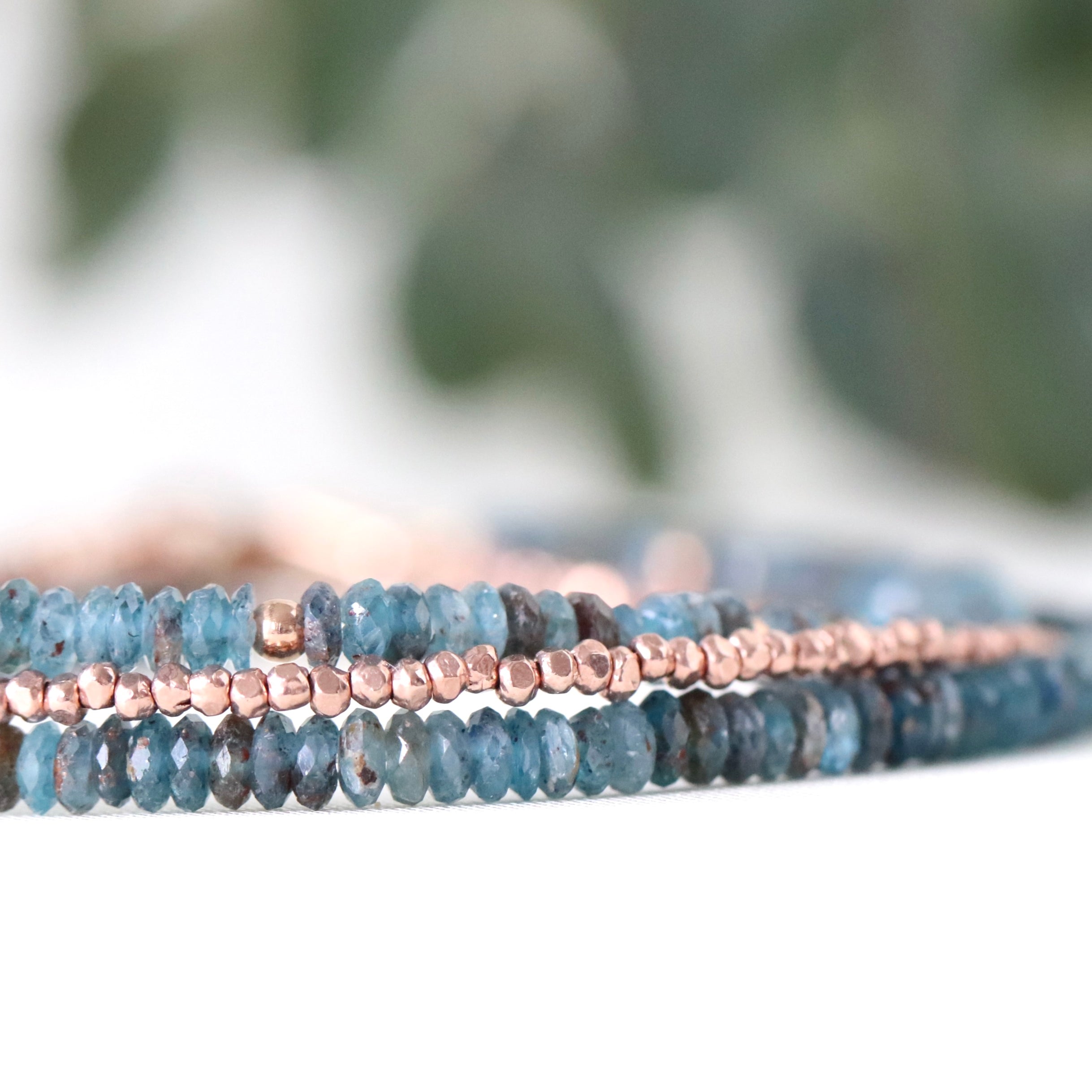 Oberia Jewelry Dark Teal Blue Kyanite bracelet