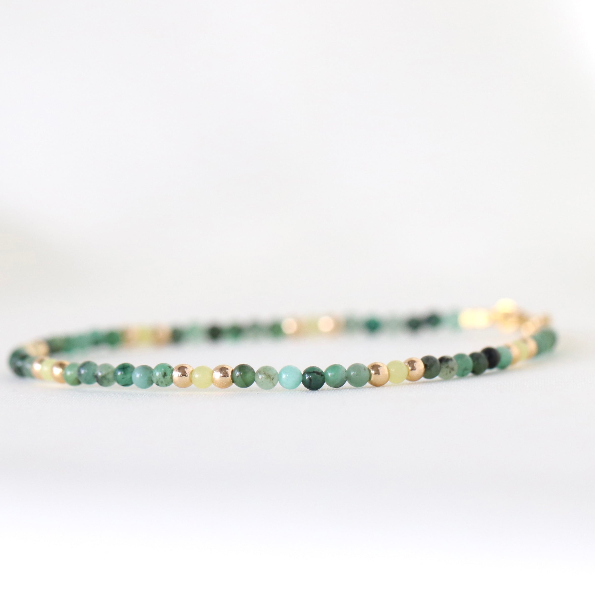 Oberia Jewelry Emerald bracelet with gold beads
