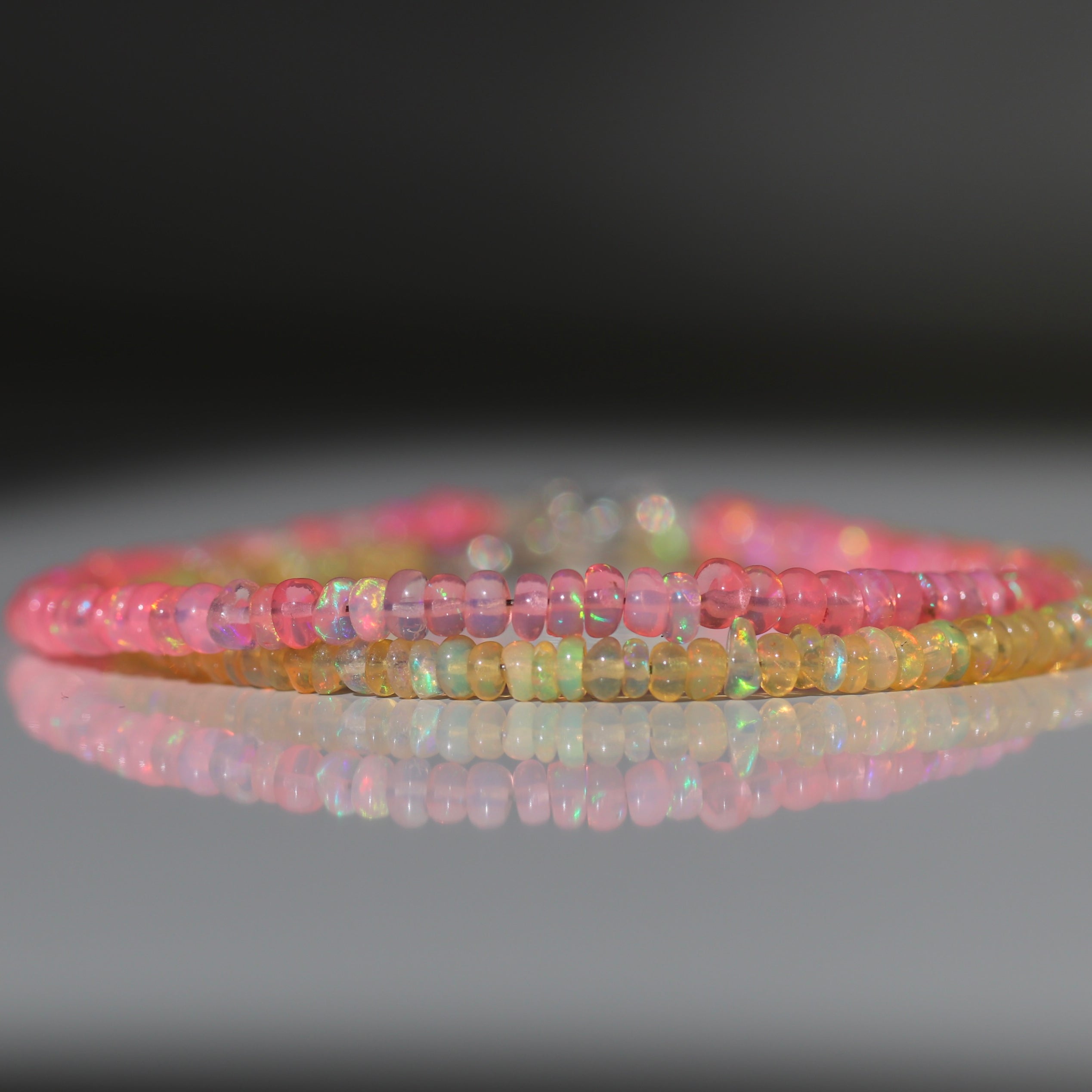 Oberia Jewelry Fire Pink Opal bracelet, dainty handmade jewelry with refined and timeless style