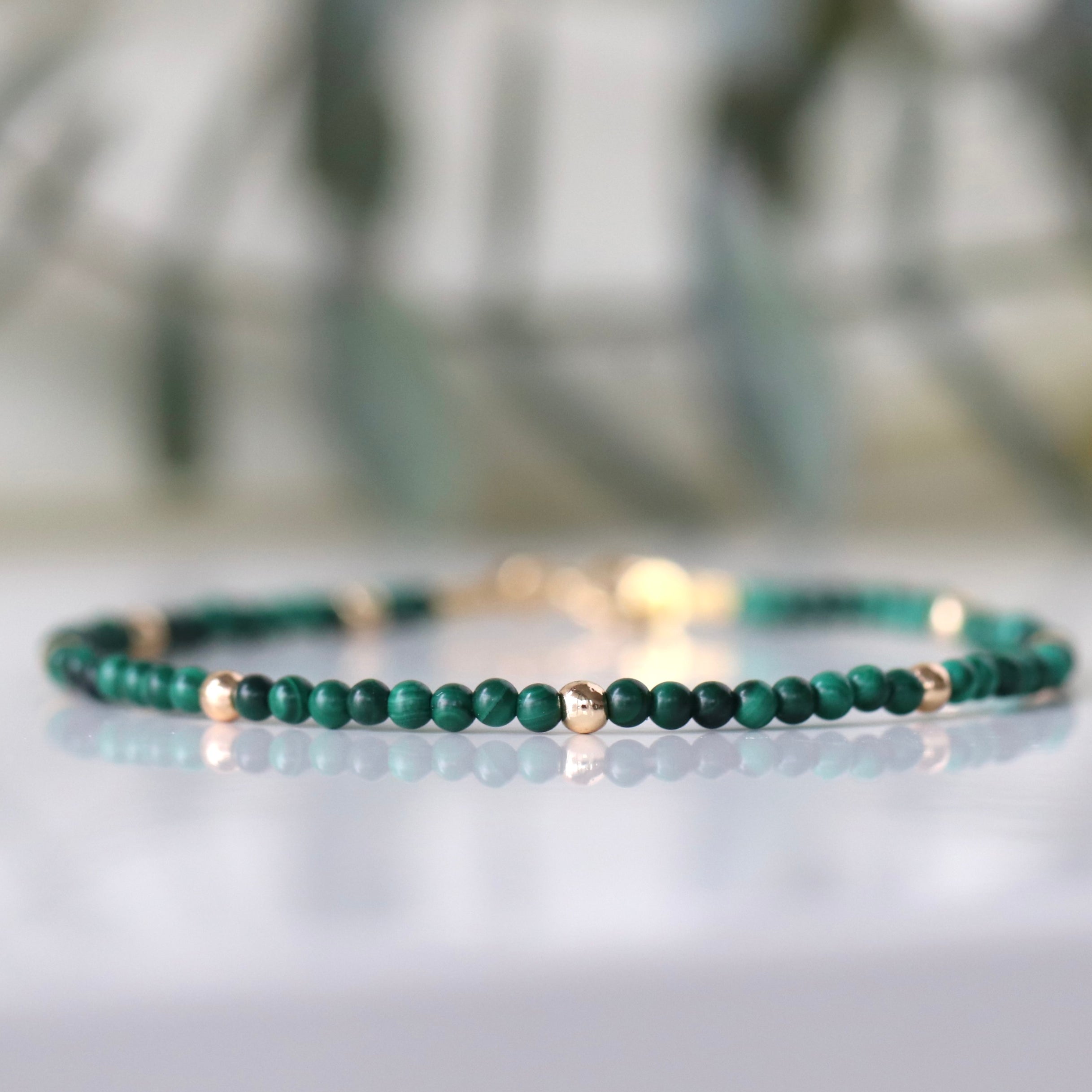 Oberia Jewelry malachite bracelet, modern and refined style