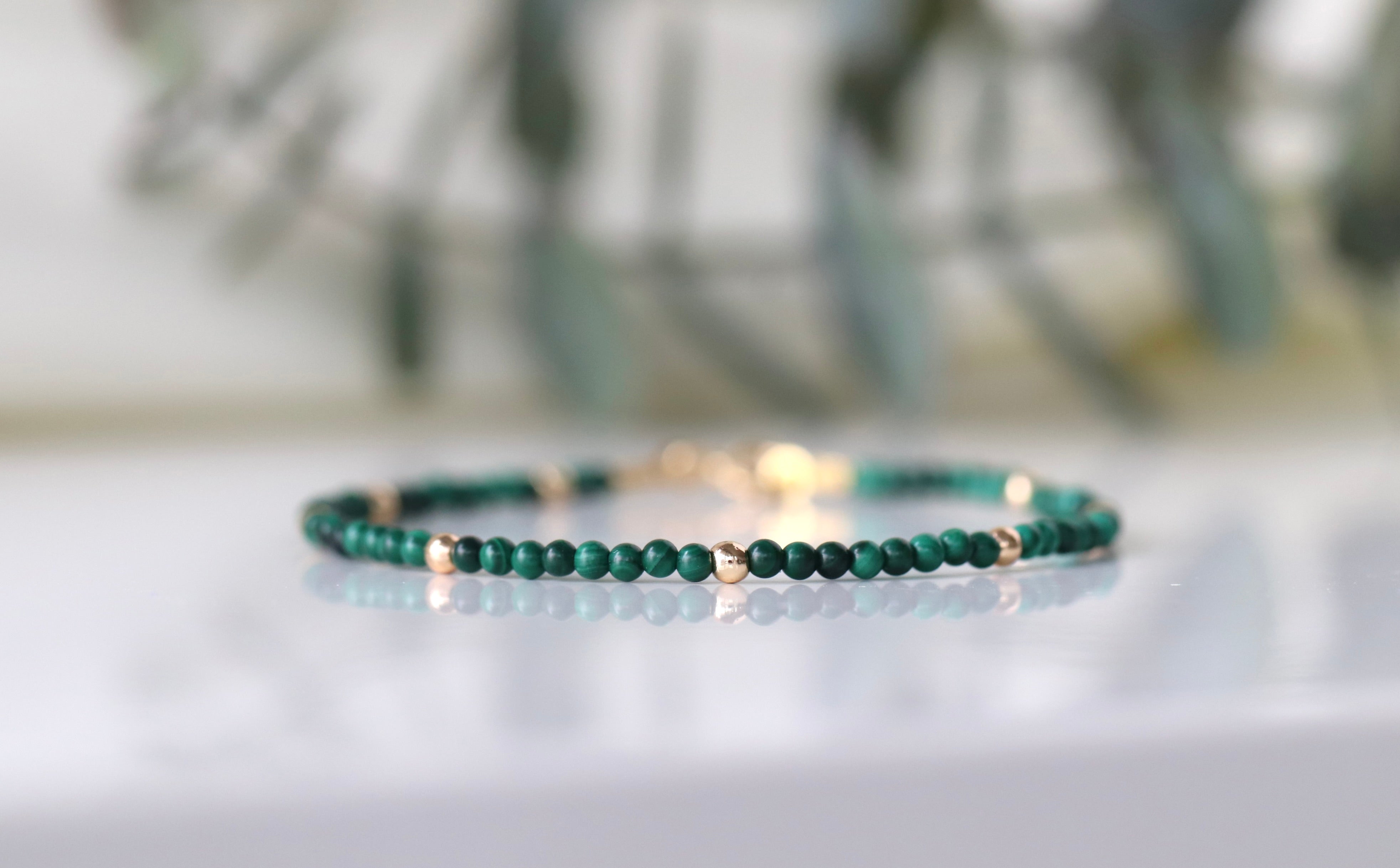 Oberia Jewelry malachite bracelet, modern and refined style