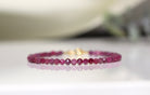 Pink Red Ruby bracelet by Oberia Jewelry, minimalist and elegant