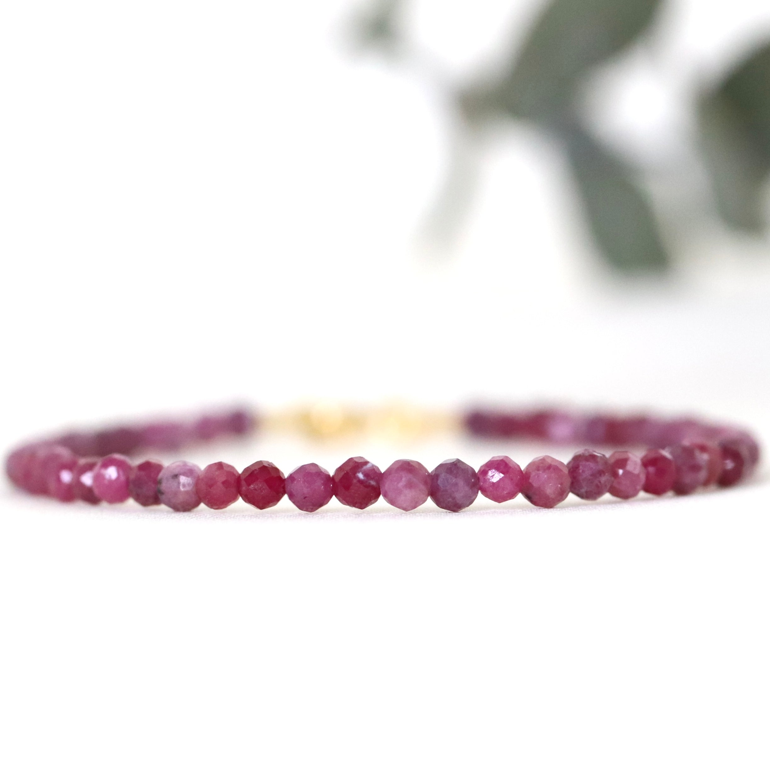 Timeless Pink Red Ruby bracelet, refined minimalist style