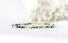 Tiny Emerald bracelet with Lemon Yellow Jade and gold beads