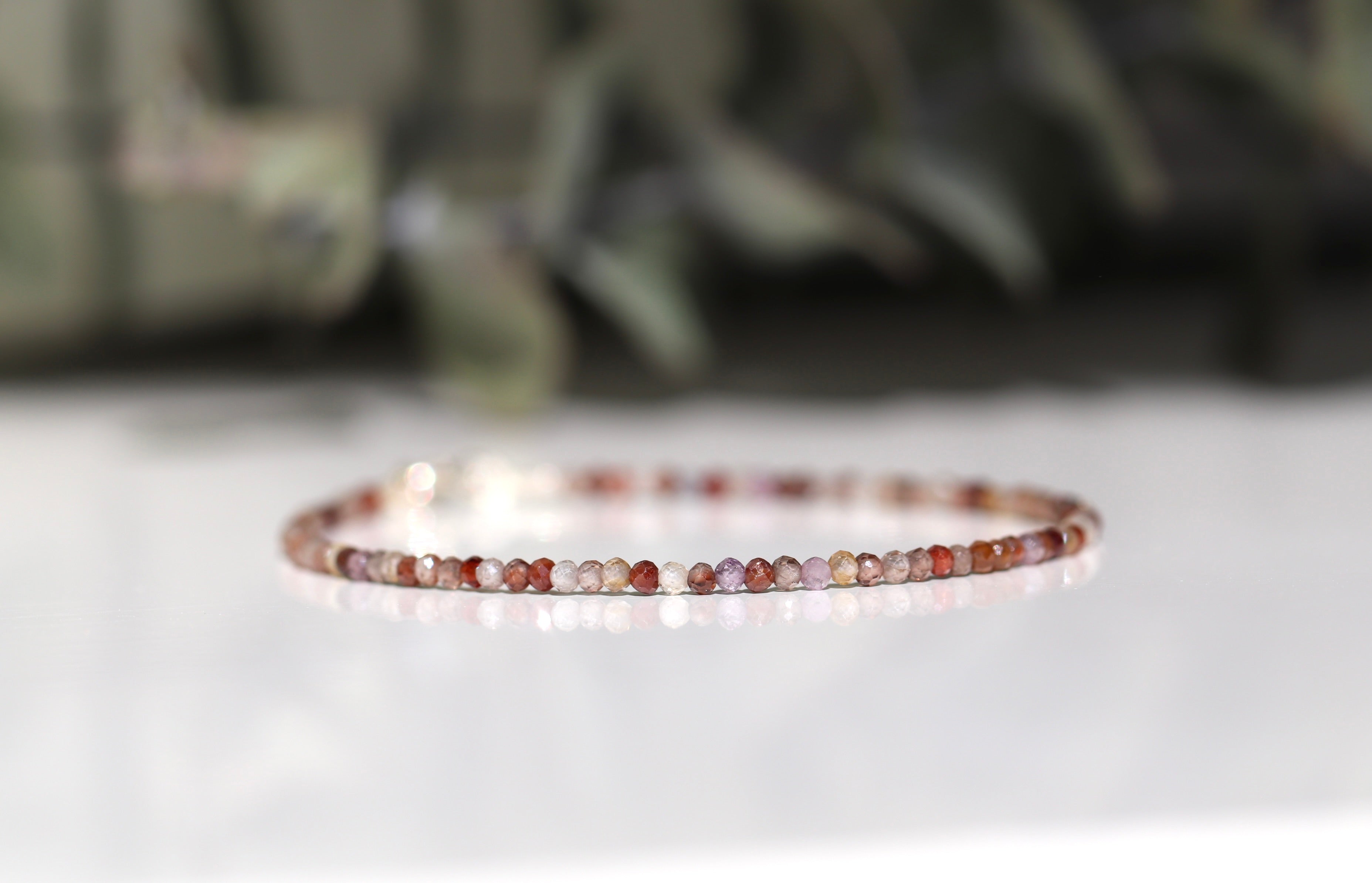 Brown zircon crystal bracelet with precious metals, perfect holiday gift