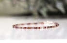 Handmade natural brown zircon bracelet in non-tarnishing gold