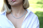 Aquamarine necklace 4mm with silver clasp