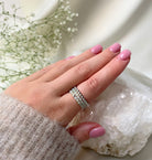 Burma Jade 2mm stretch ring by Oberia Jewelry