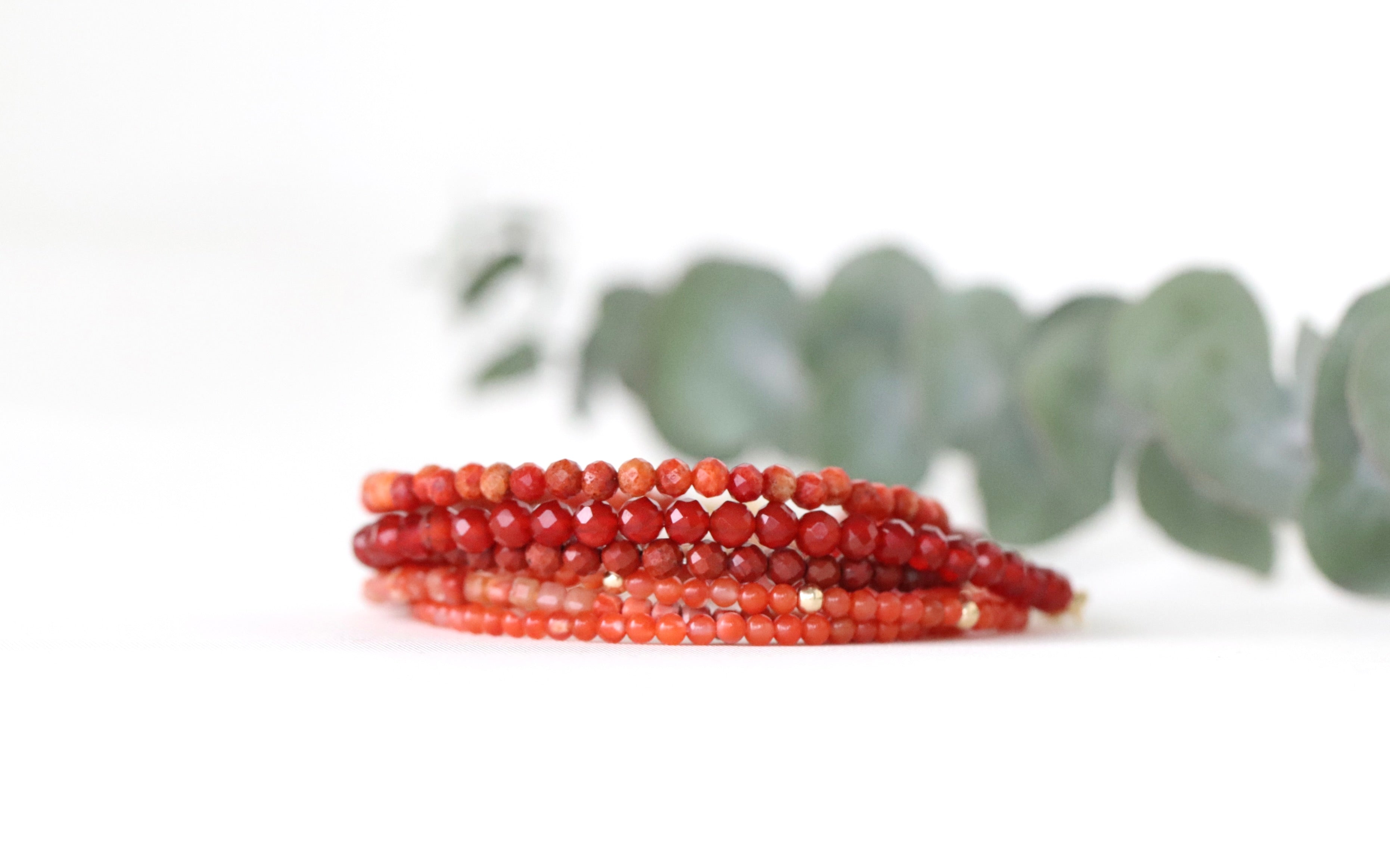 Dainty Carnelian bracelet featuring 14k gold filled accents, timeless handmade design