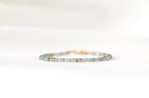 Dainty Green Amethyst bracelet with rose gold filled beads, handmade minimalist jewelry
