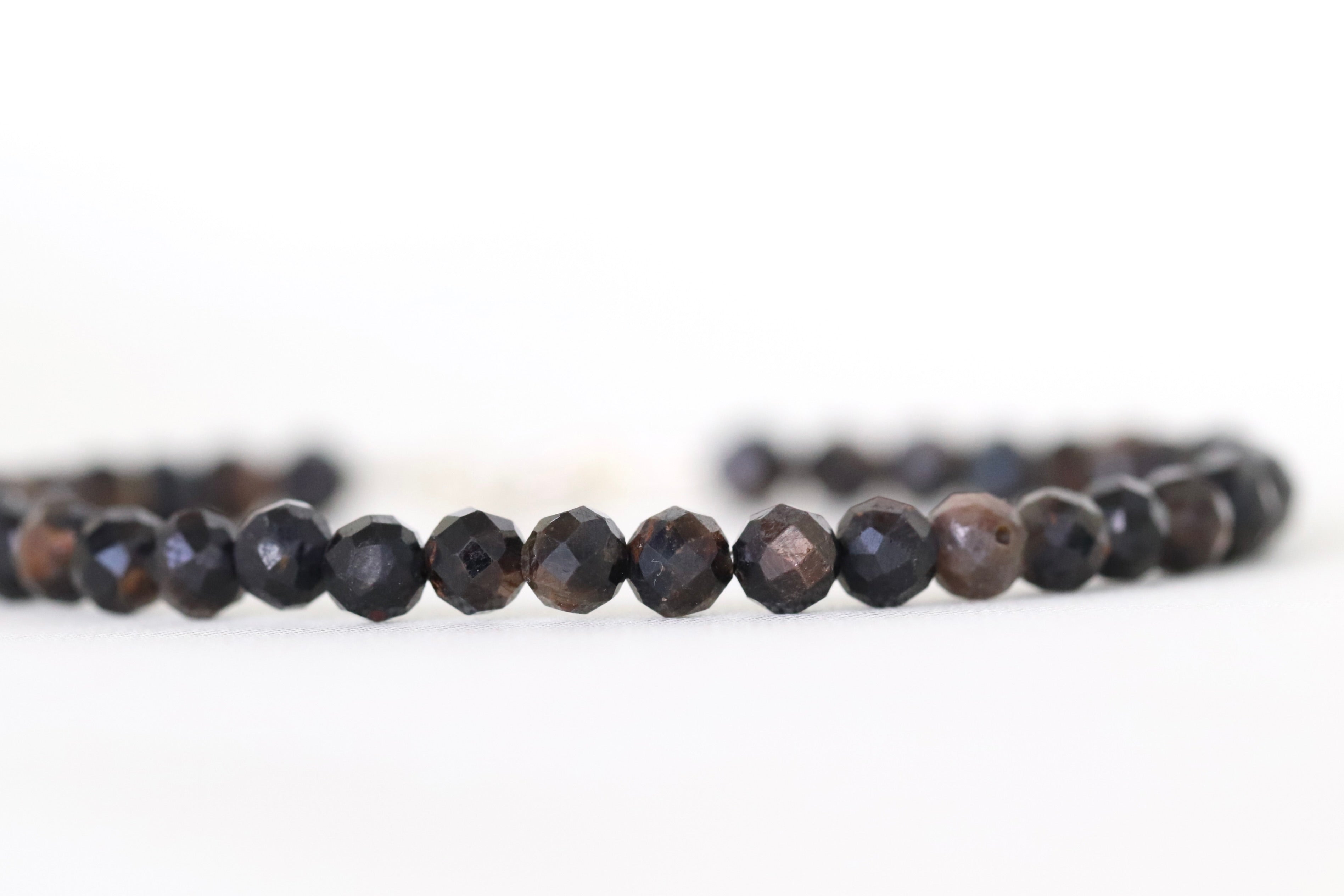 Dainty handmade Black Star Sapphire bracelet, minimalist