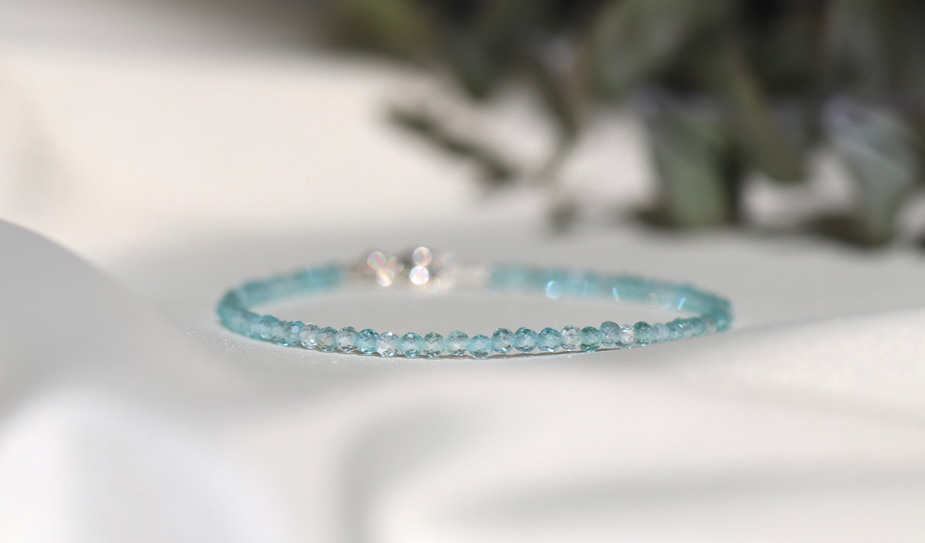 Dainty handmade Blue Apatite bracelet