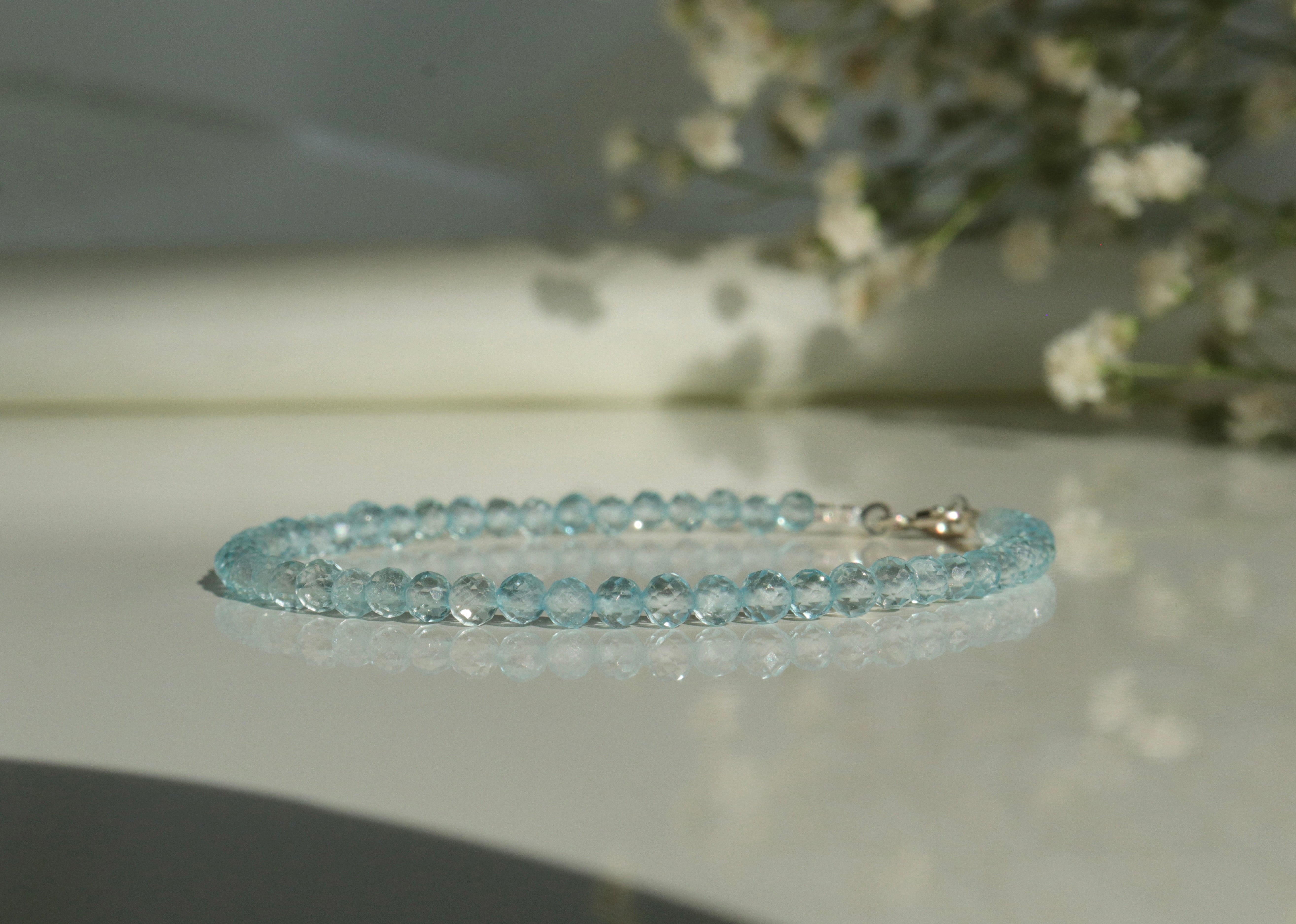 Dainty handmade Blue Topaz bracelet