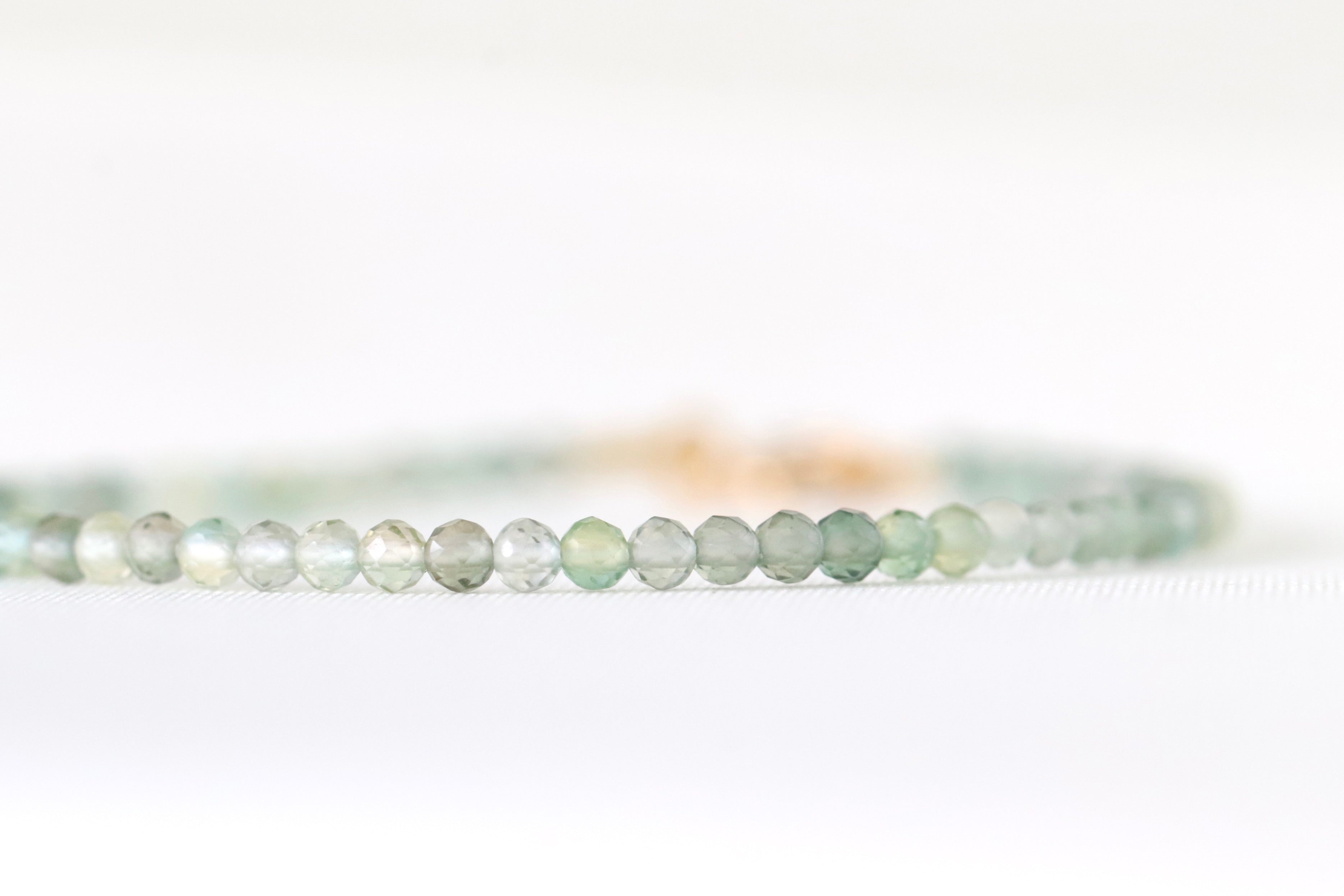 Dainty handmade Green Amethyst bracelet, minimalist style