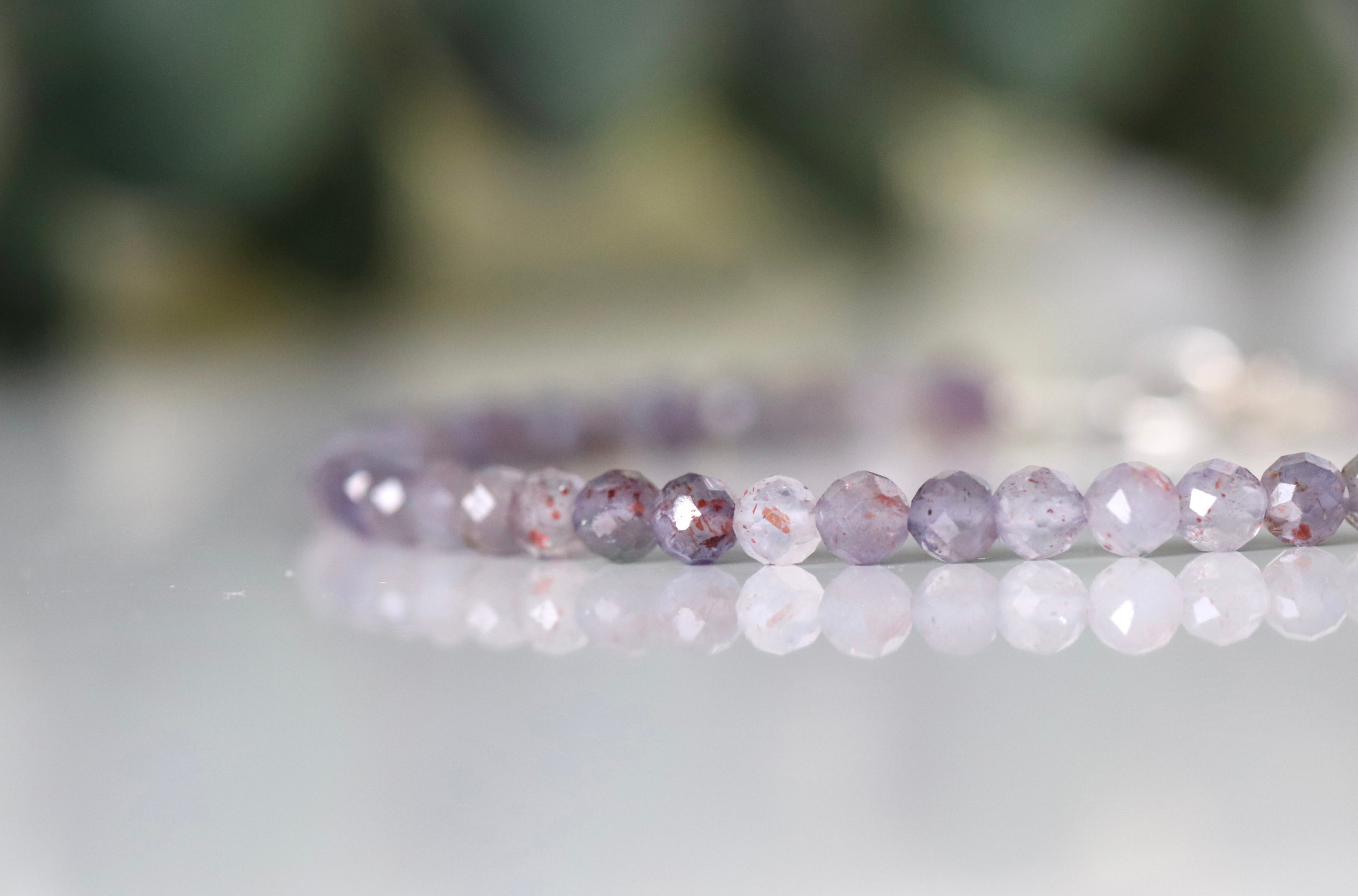 Dainty handmade Iolite and Sunstone bracelet