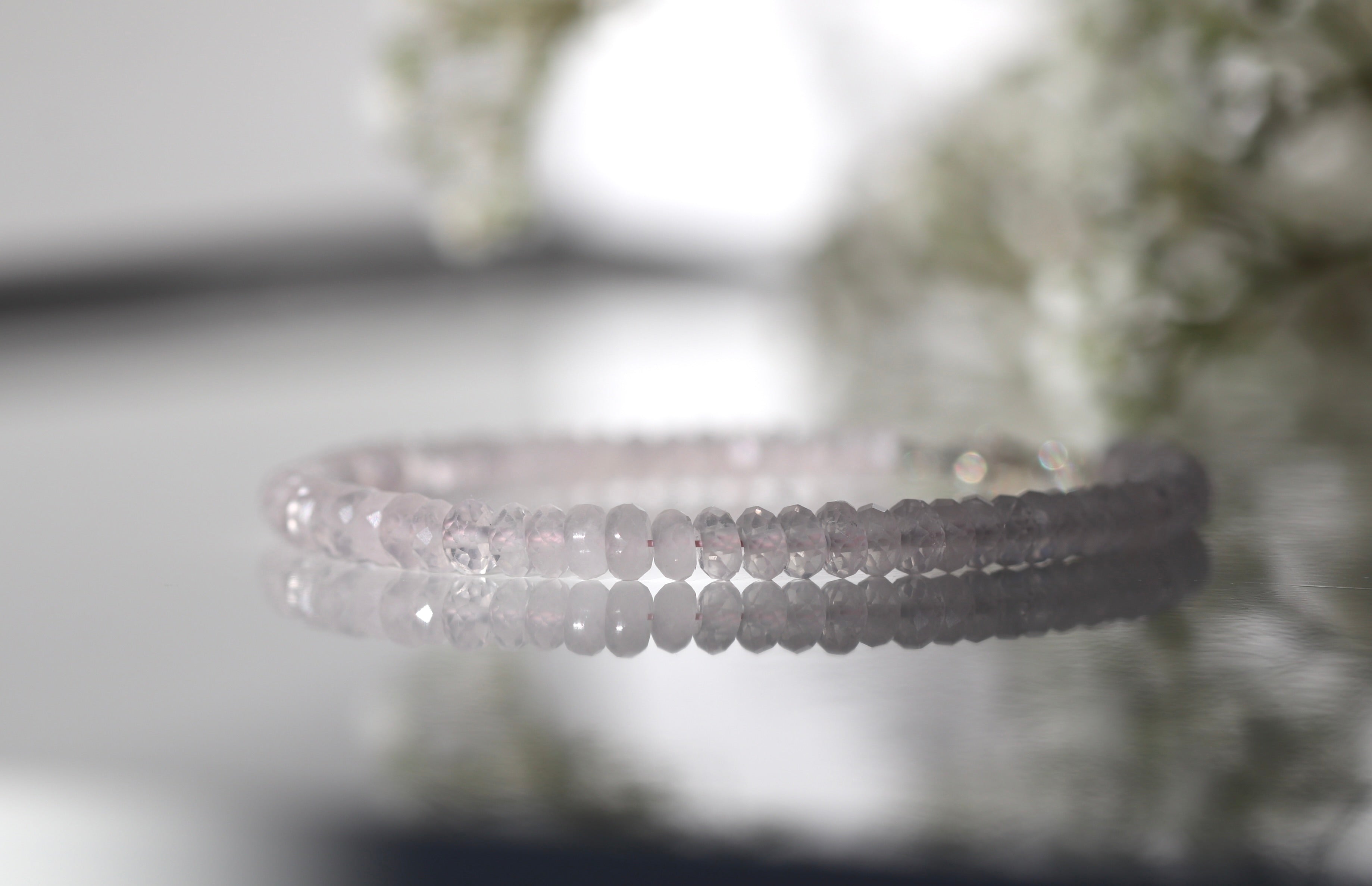 Dainty handmade Rose Quartz bracelet