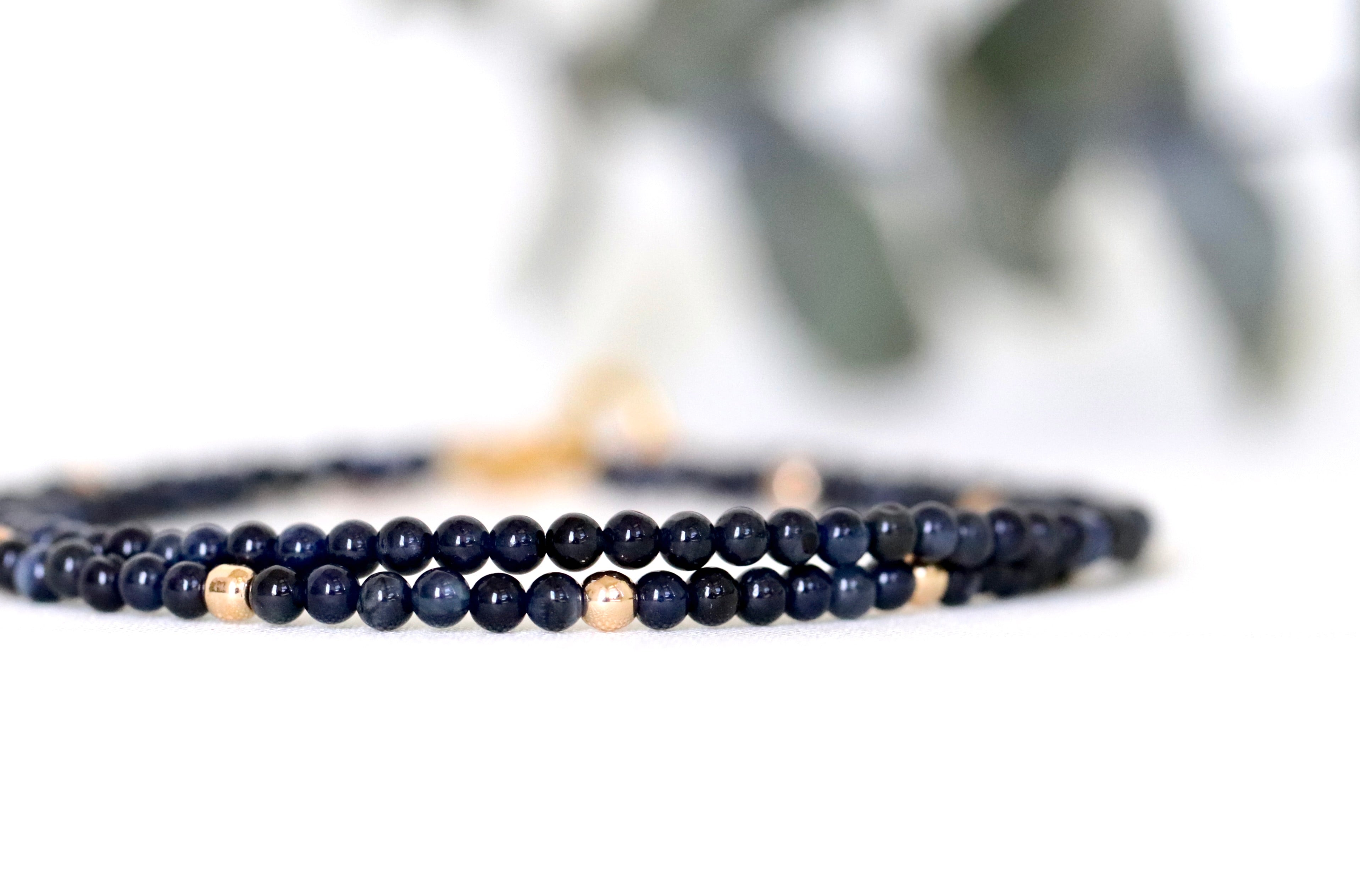 Dainty handmade Sapphire bracelet by Oberia Jewelry